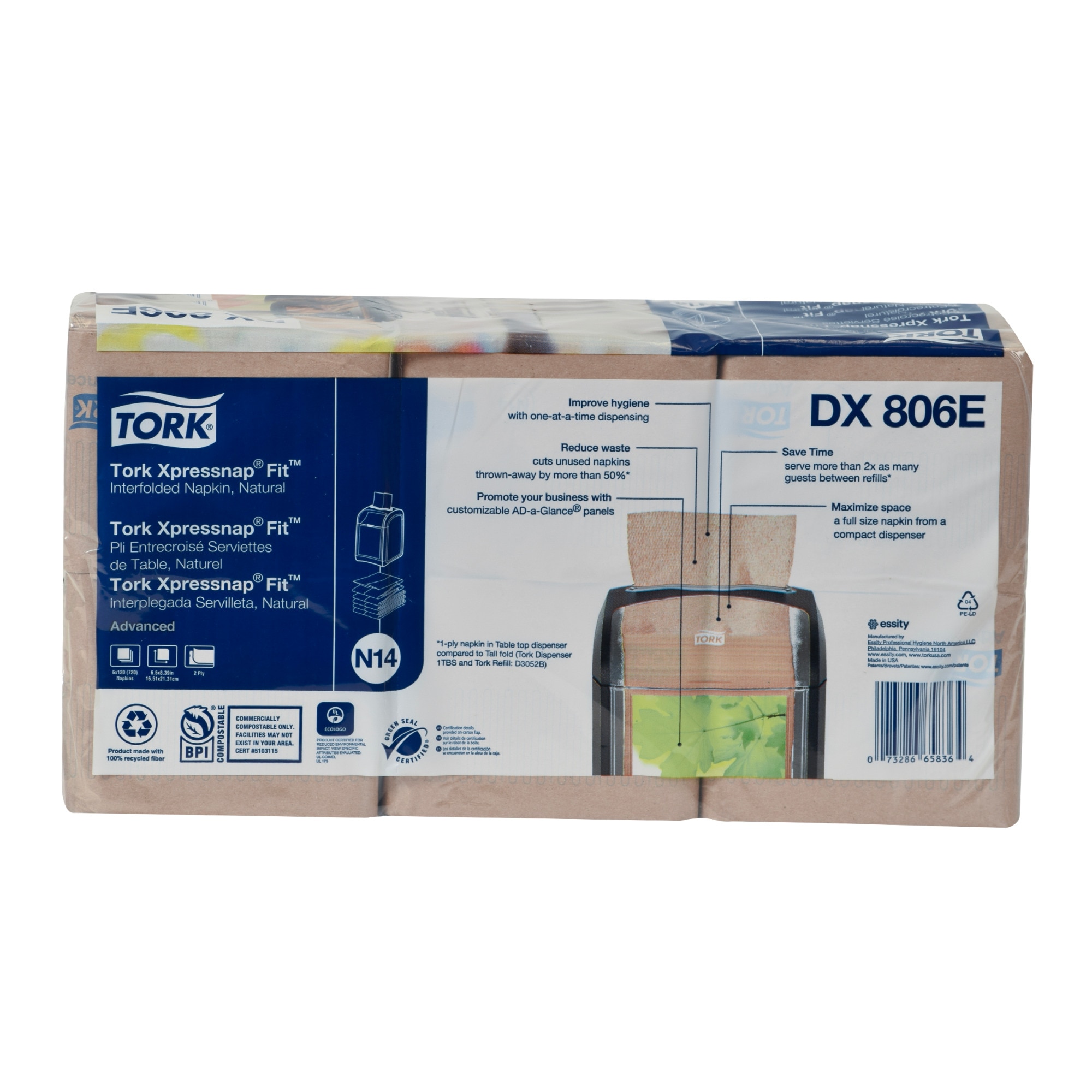 Tork Xpressnap Fit® Natural Dispenser Napkin N14