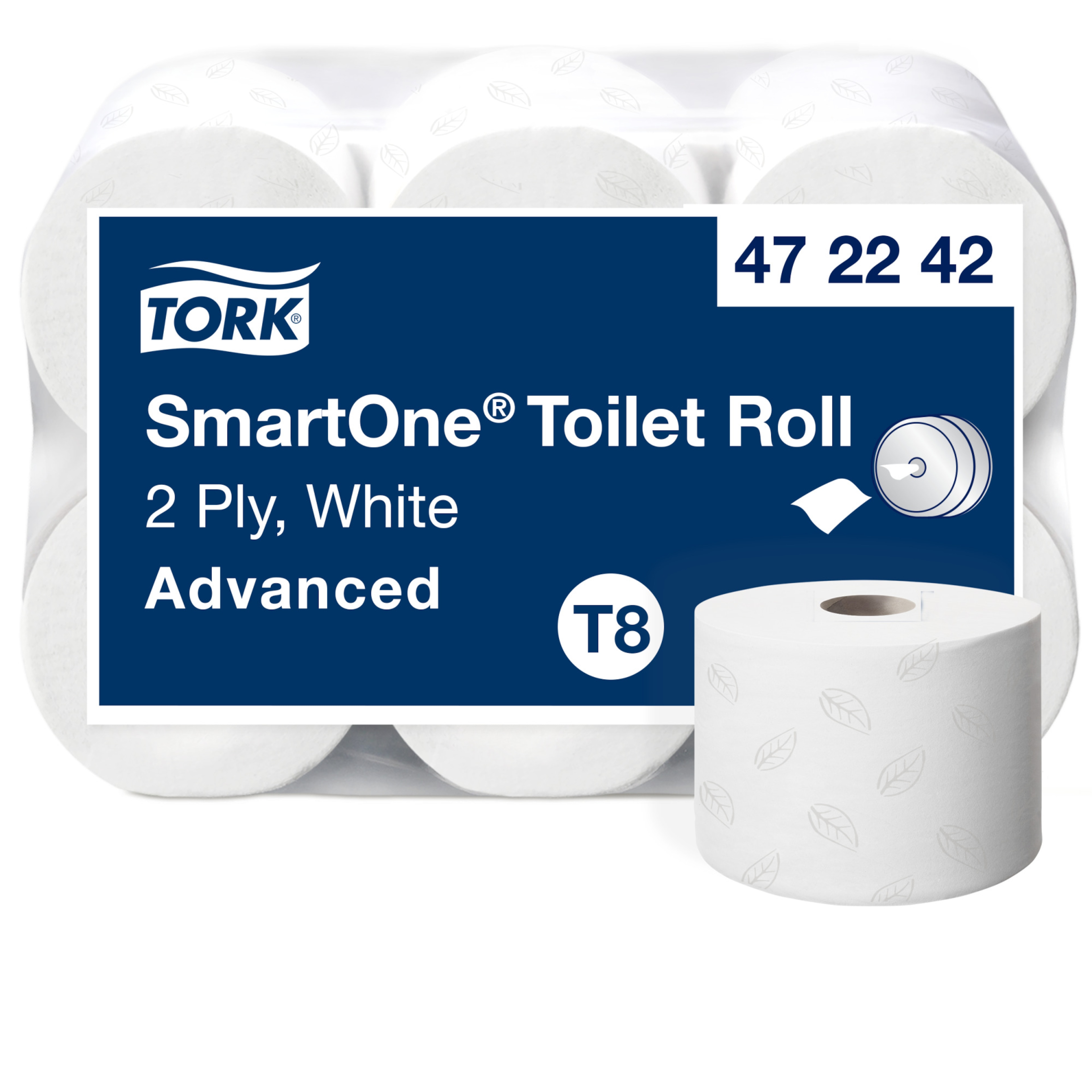 Tork SmartOne® valge rulltualettpaber T8