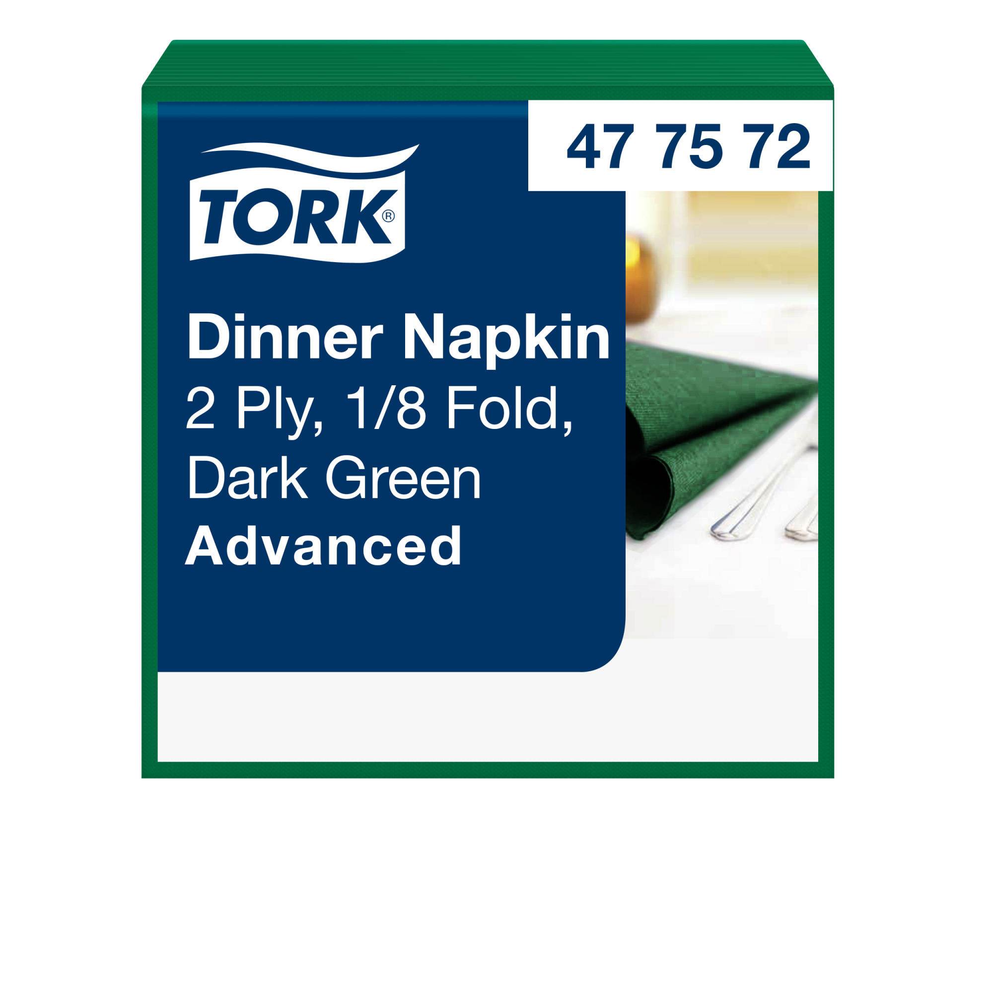 Tork Dark Green Dinner Napkin 1/8 Folded