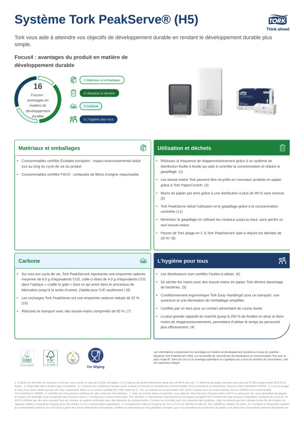 Fiche produit développement durable