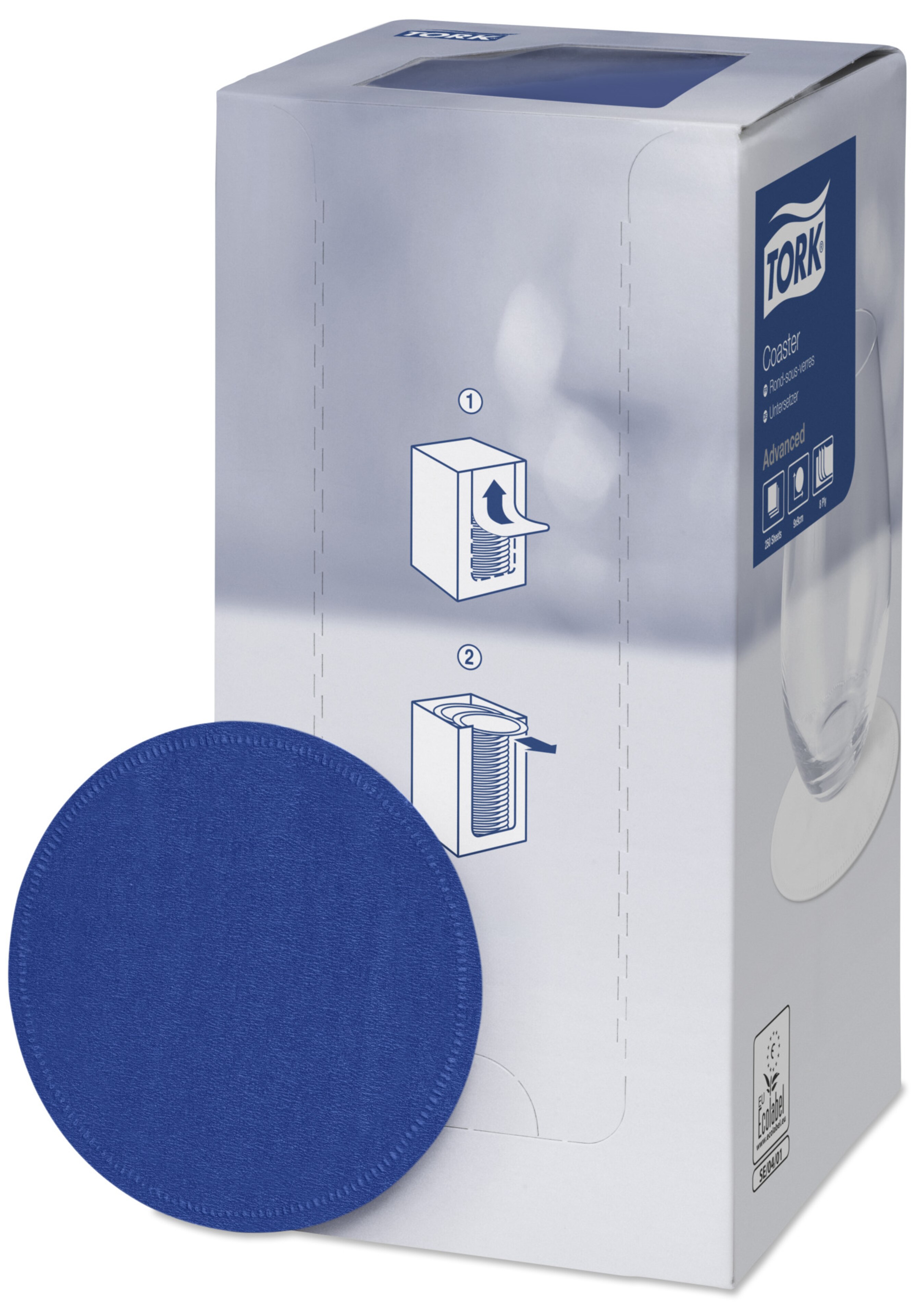 Tork Sous-verre rond en Papier bleu océan