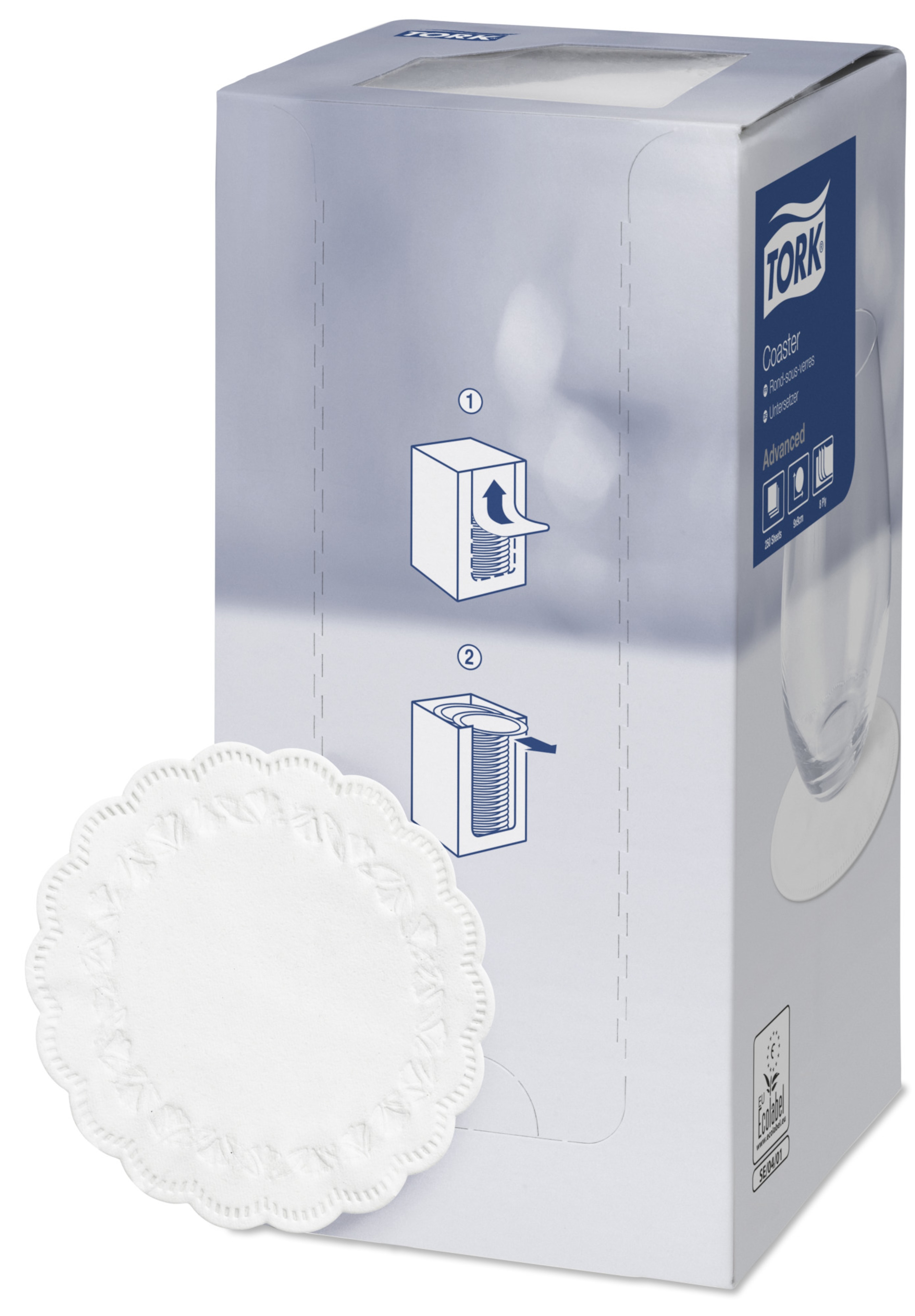 Tork Sous-verre rond en Papier blanc Floria