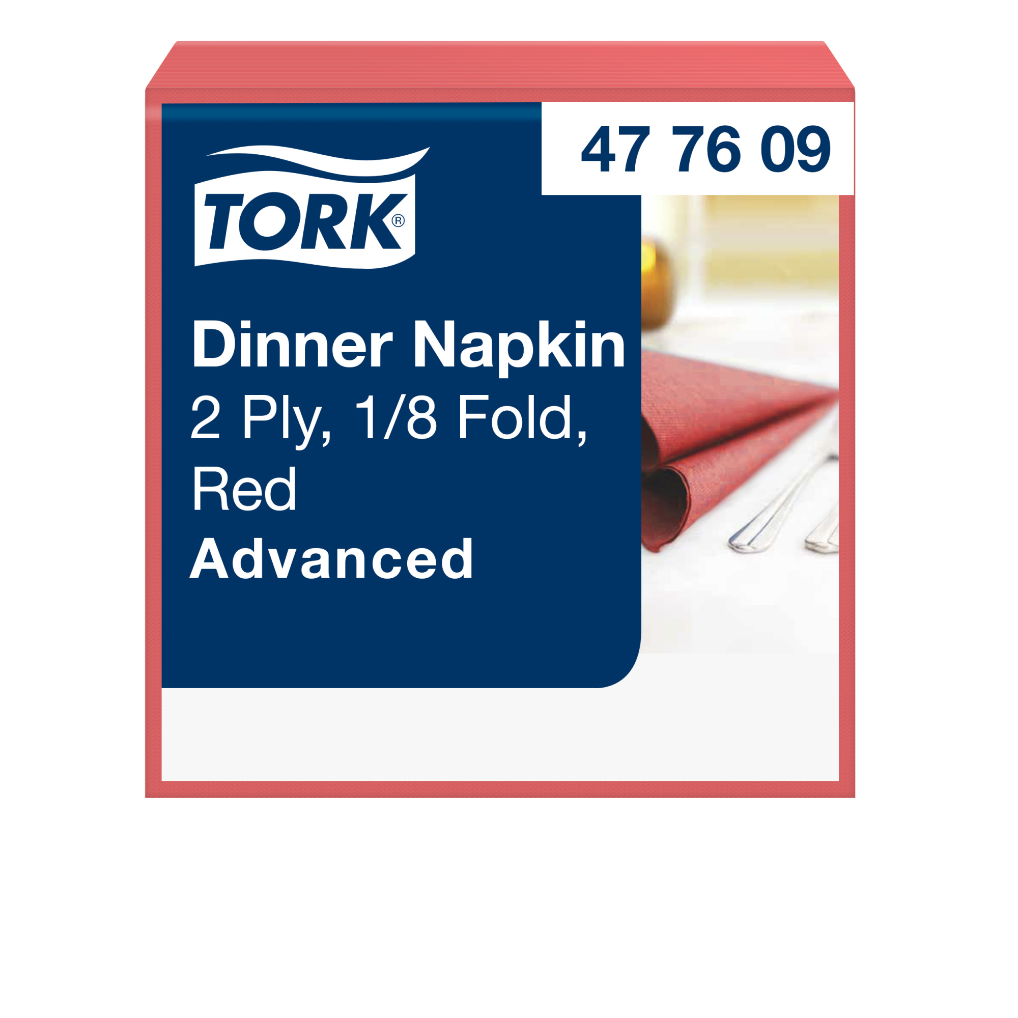 Tork Red Dinner Napkin 1/8 Folded