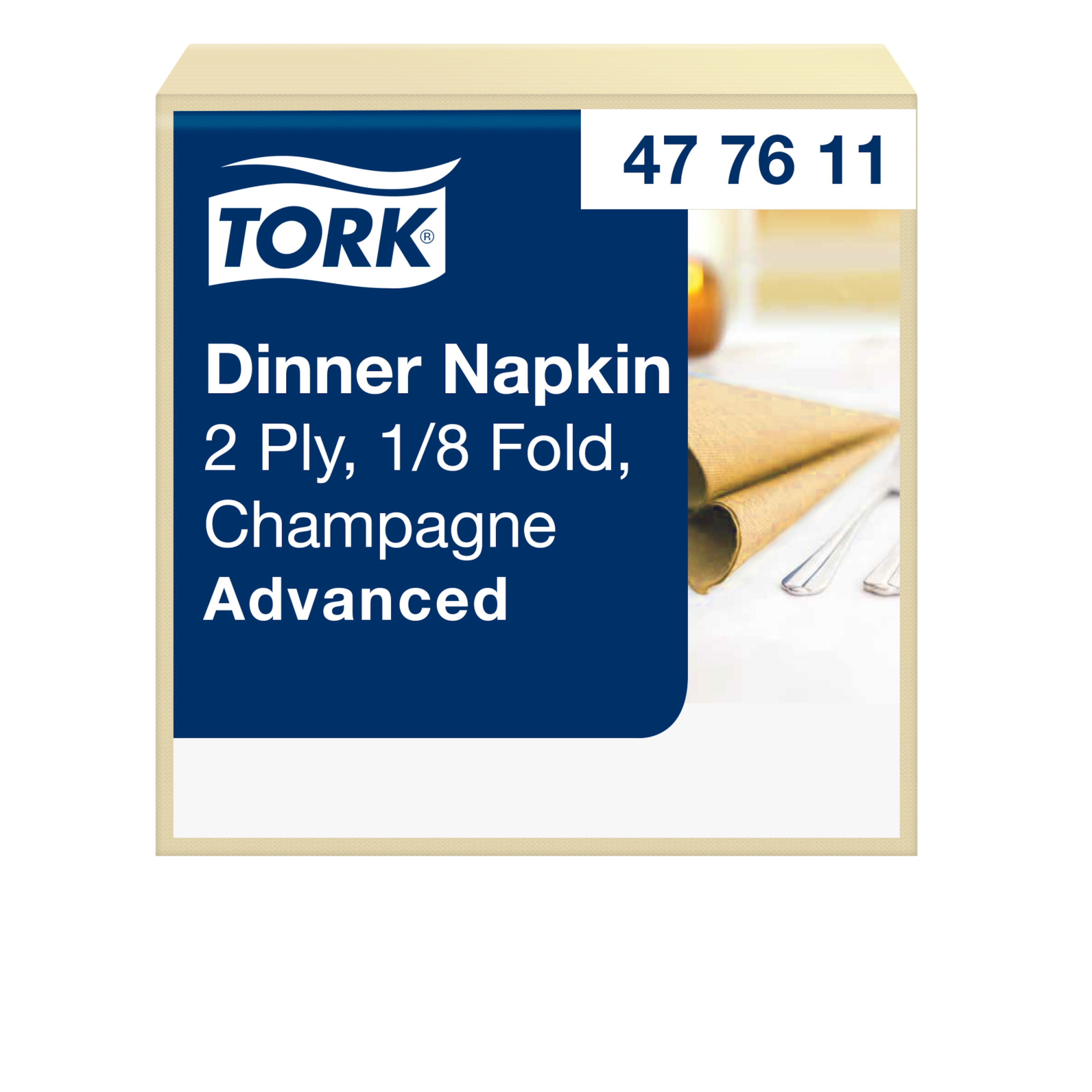 Tork šampanjavärvi 1/8 volditud õhtusöögisalvrätik