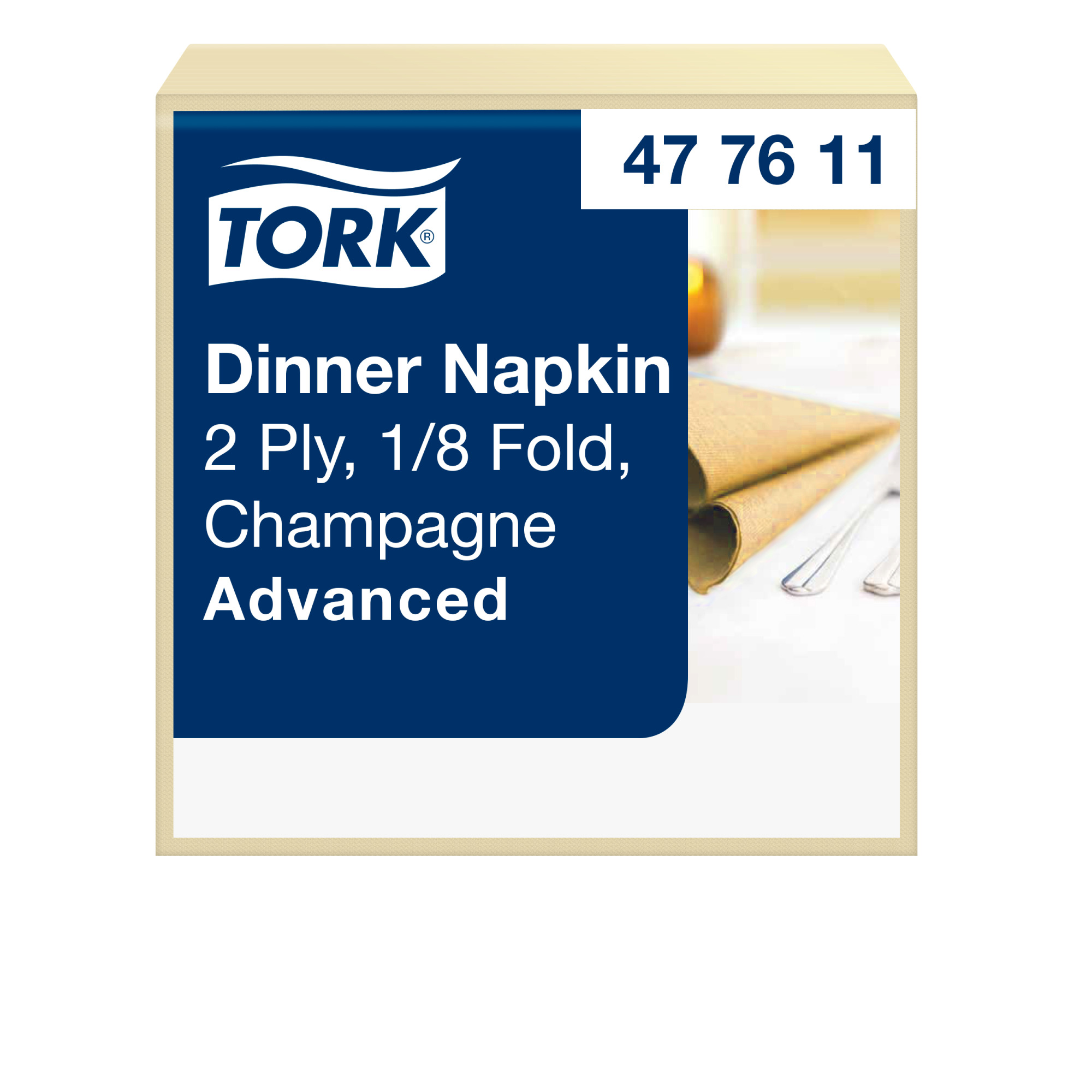 Tork Champagne Dinner Napkin 1/8 Folded