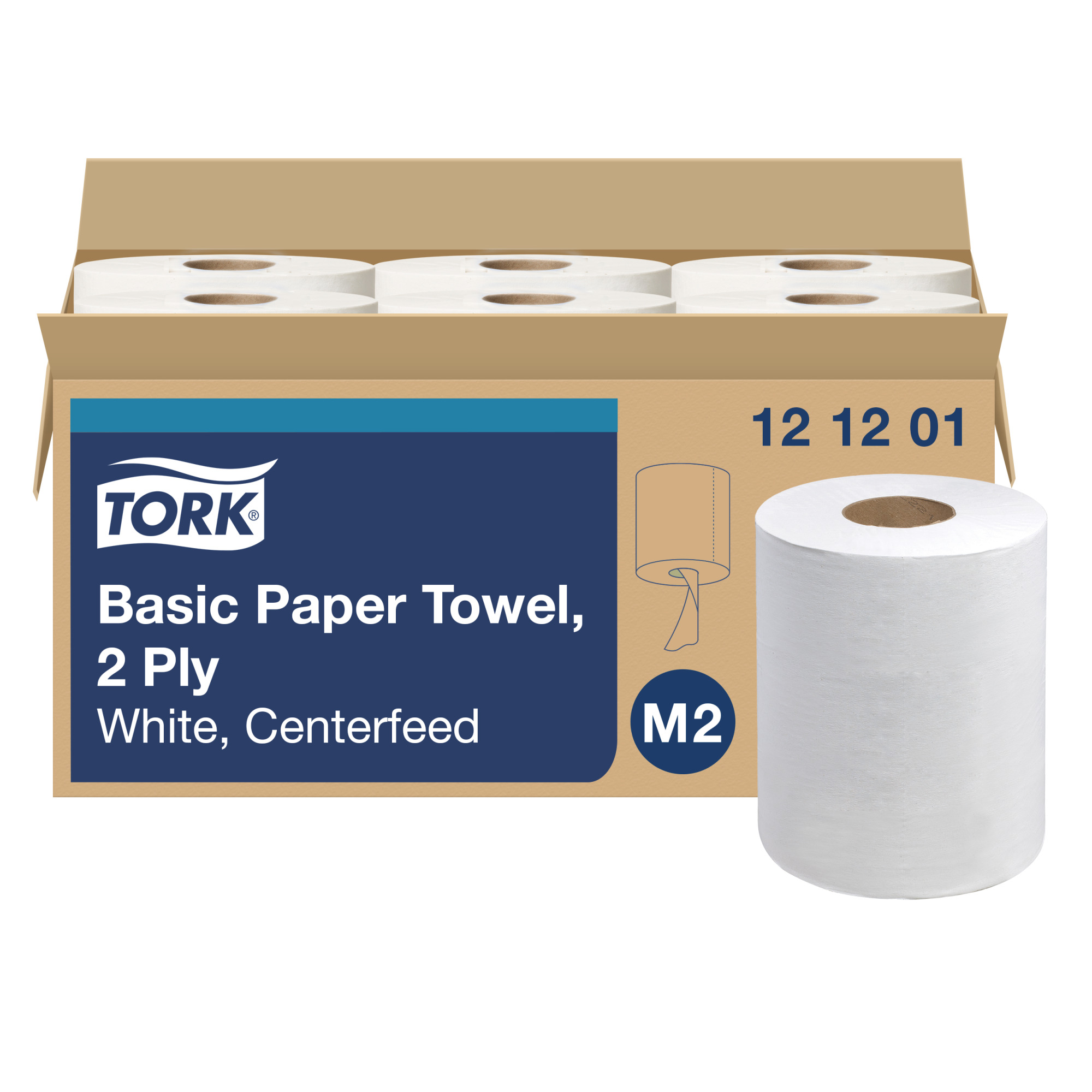 Lingette Tork Papier Basic à dévidage central, Blanc M2