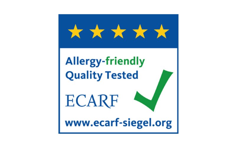 Testat în materie de calitate și adecvare pentru persoanele care suferă de alergii - sigla ECARF