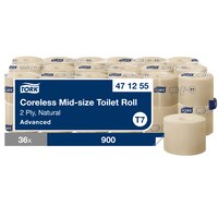 Tork Coreless Mid-Size südamikuta keskmise suurusega loodusvalge rulltualettpaber, Advanced – 2-kihiline