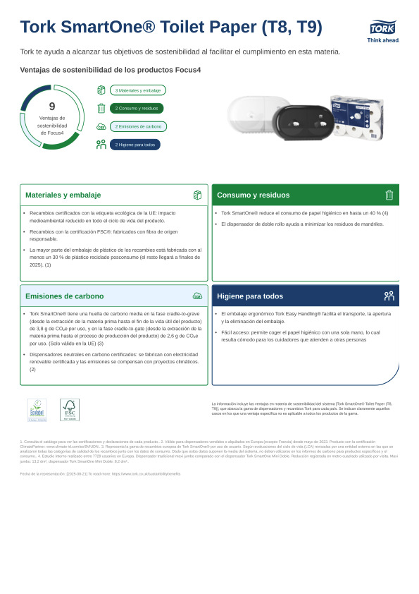 Ficha técnica de producto sostenibilidad
