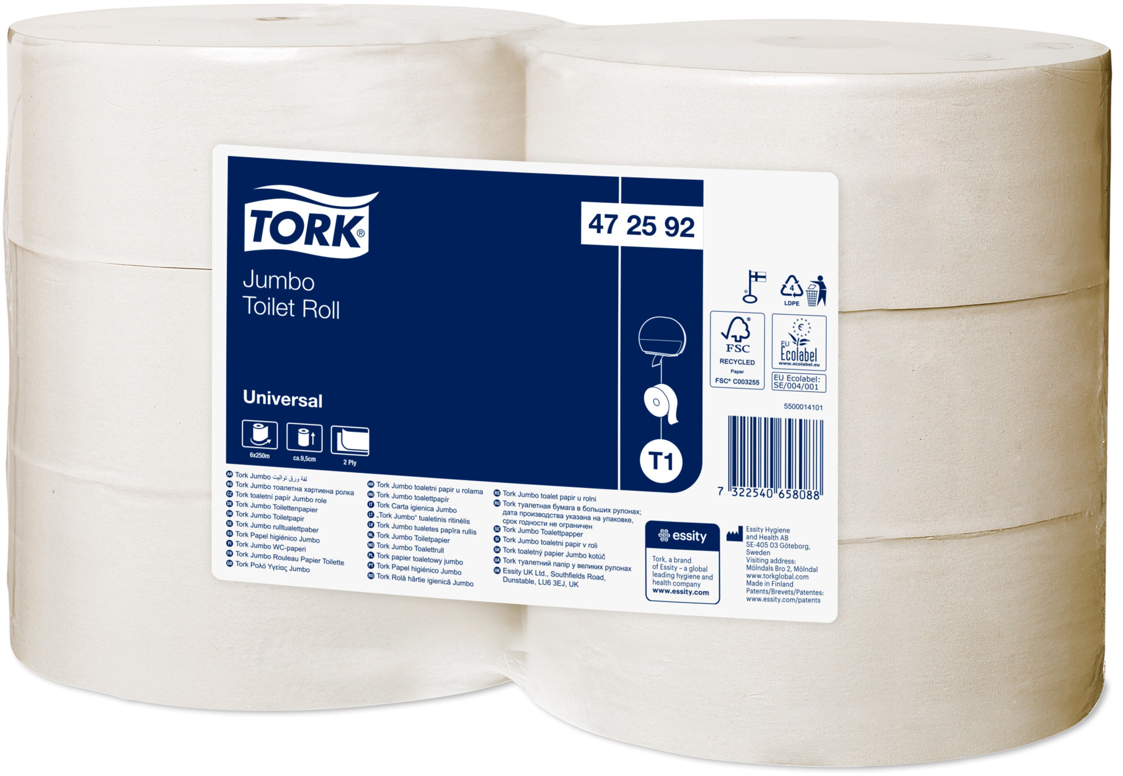 Tork Jumbo WC-paperi, luonnonvalkoinen, T1