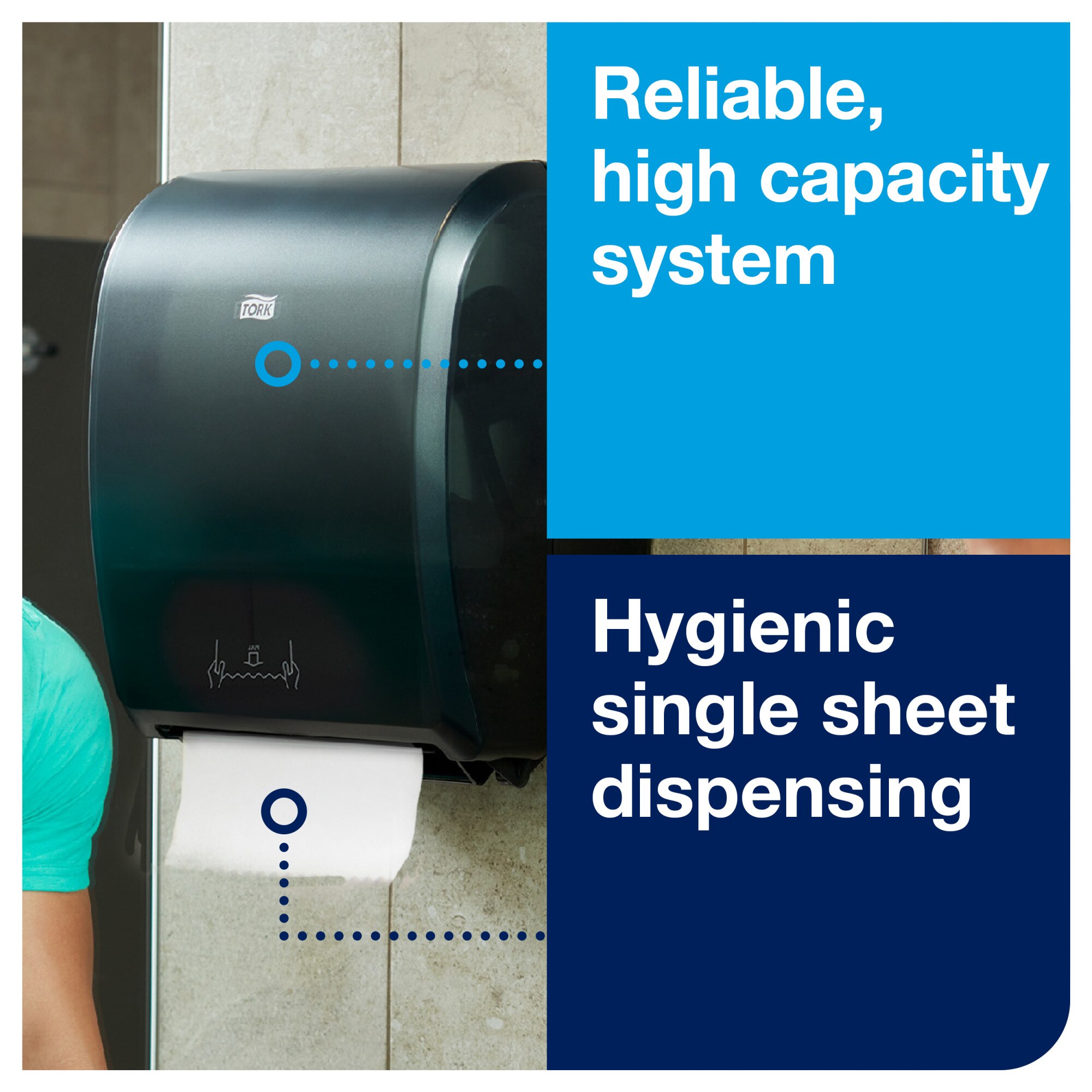 Tork Mechanical Paper Hand Towel Roll Dispenser Black H71