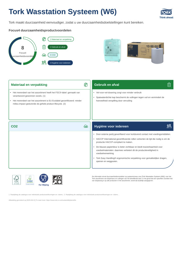 Productgegevensblad duurzaamheid