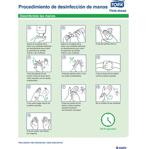 Tork procedimiento de desinfección de manos