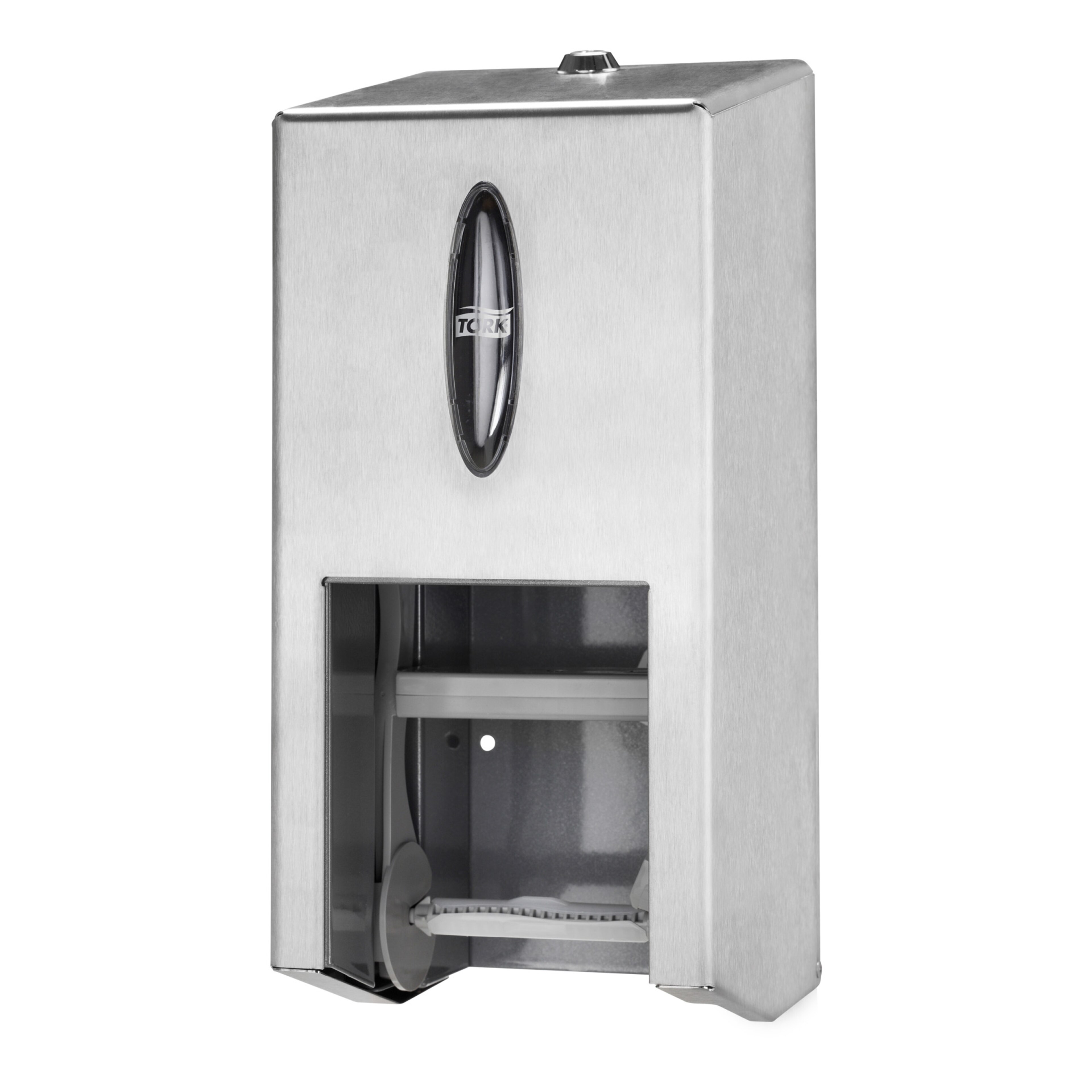 Tork Twin Coreless Mid-size keskmise suurusega roostevaba terasega südamikuta rulltualettpaberi jaotur T7