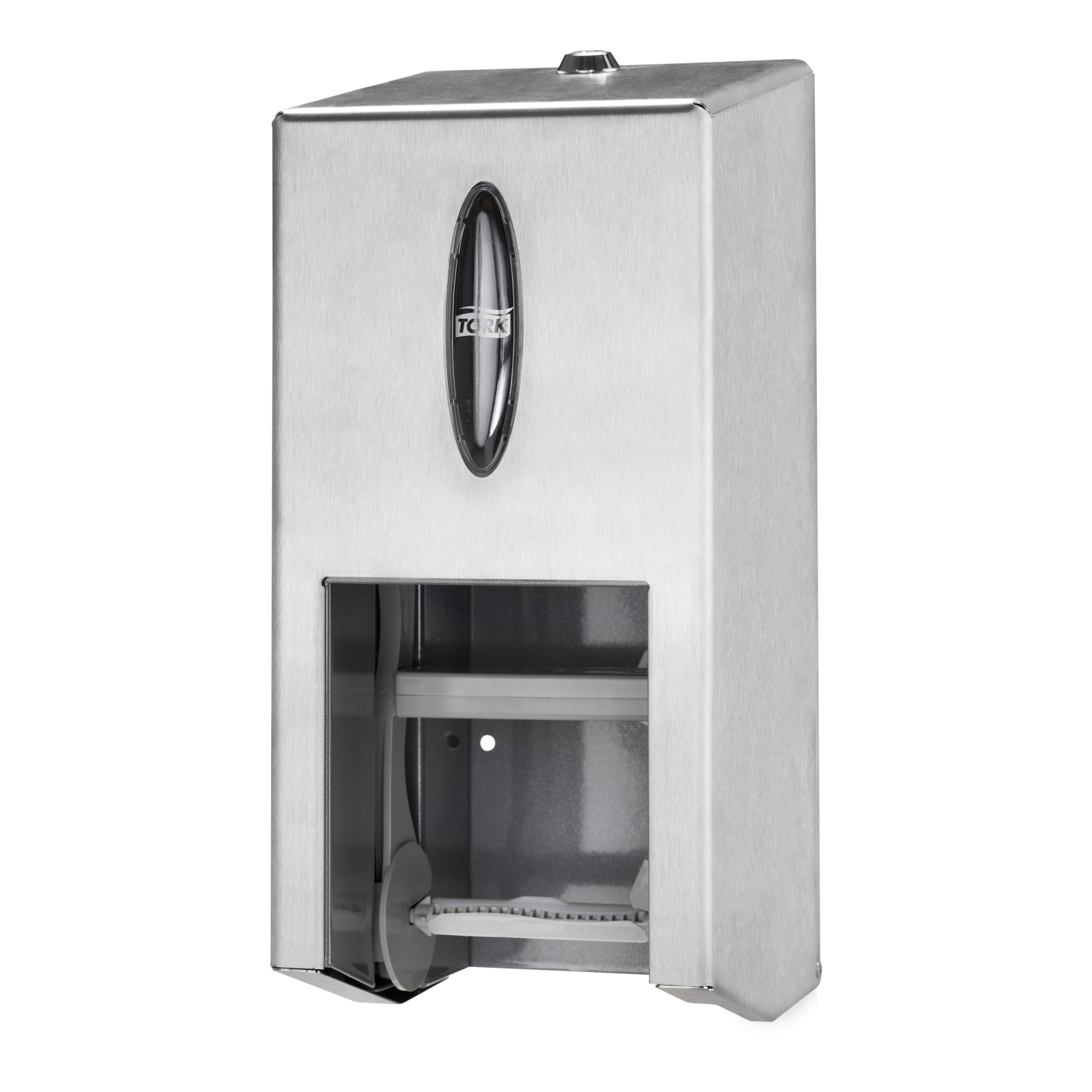 Tork Twin Hulsloos Mid-size Toiletpapier Dispenser Roestvrij Staal T7