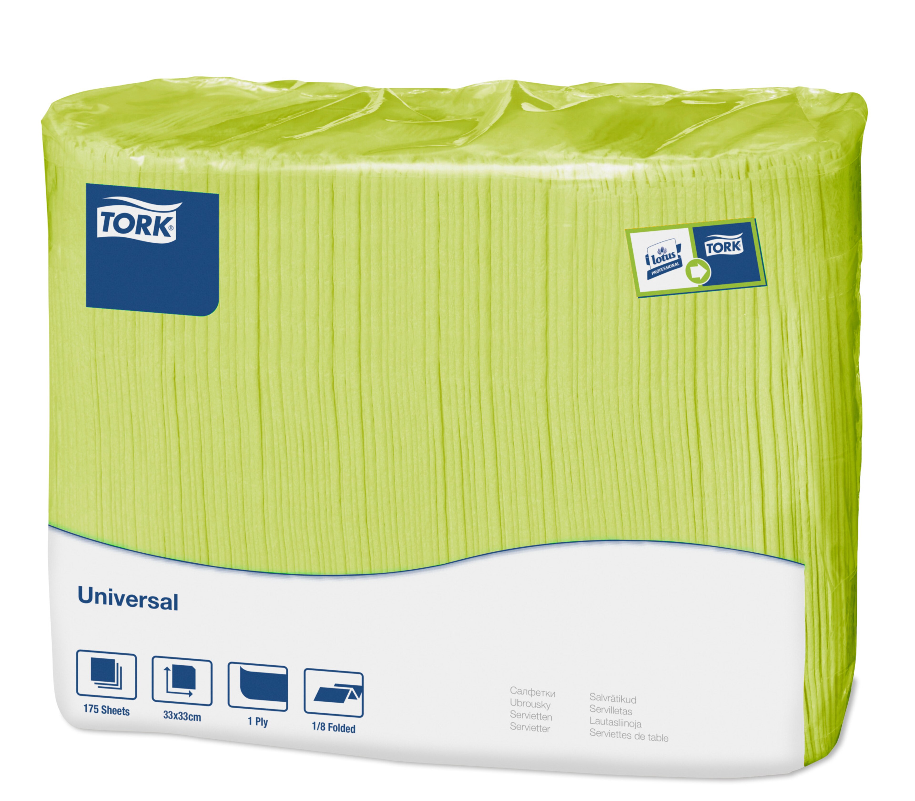 Tork lime Lunch-lautasliina 1-kerroksinen 1/8-taitto