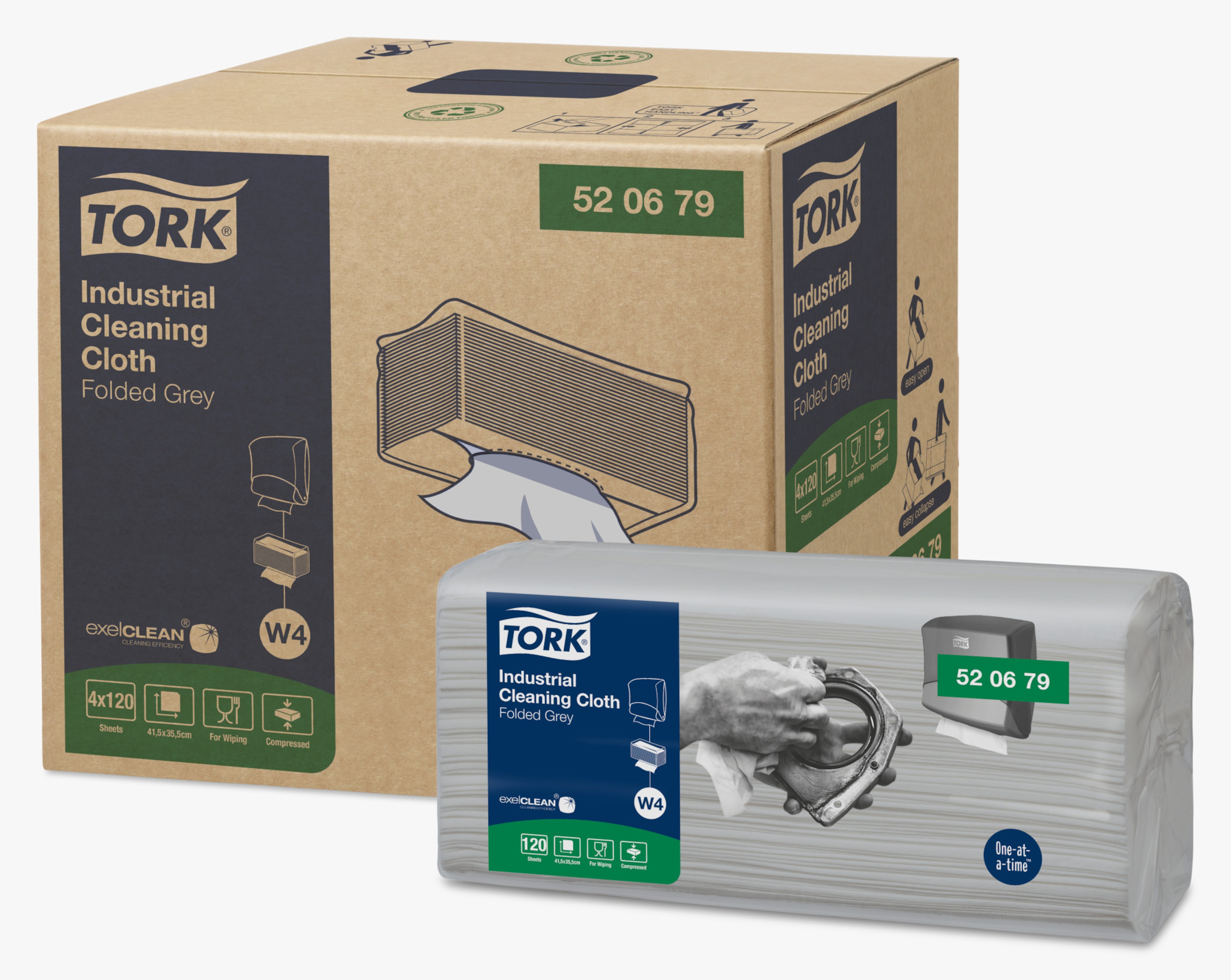Tork tööstuslik hall puhastuslapp W4