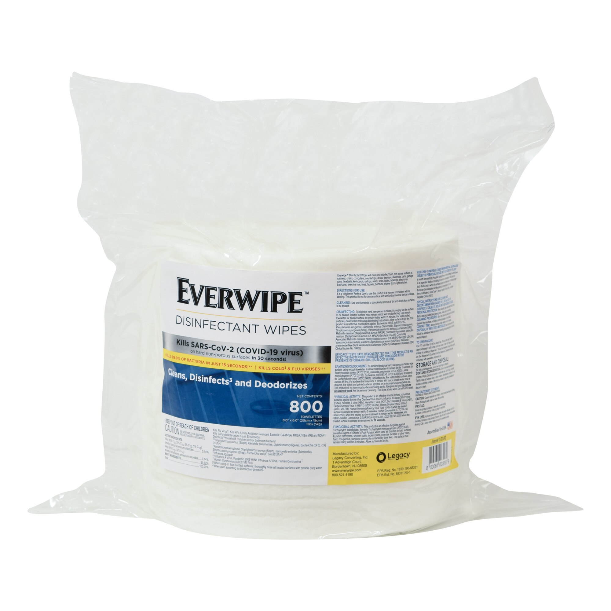 Everwipe Disinfectant Wipe Jumbo Rolls (10100) | 192805 | Wipers