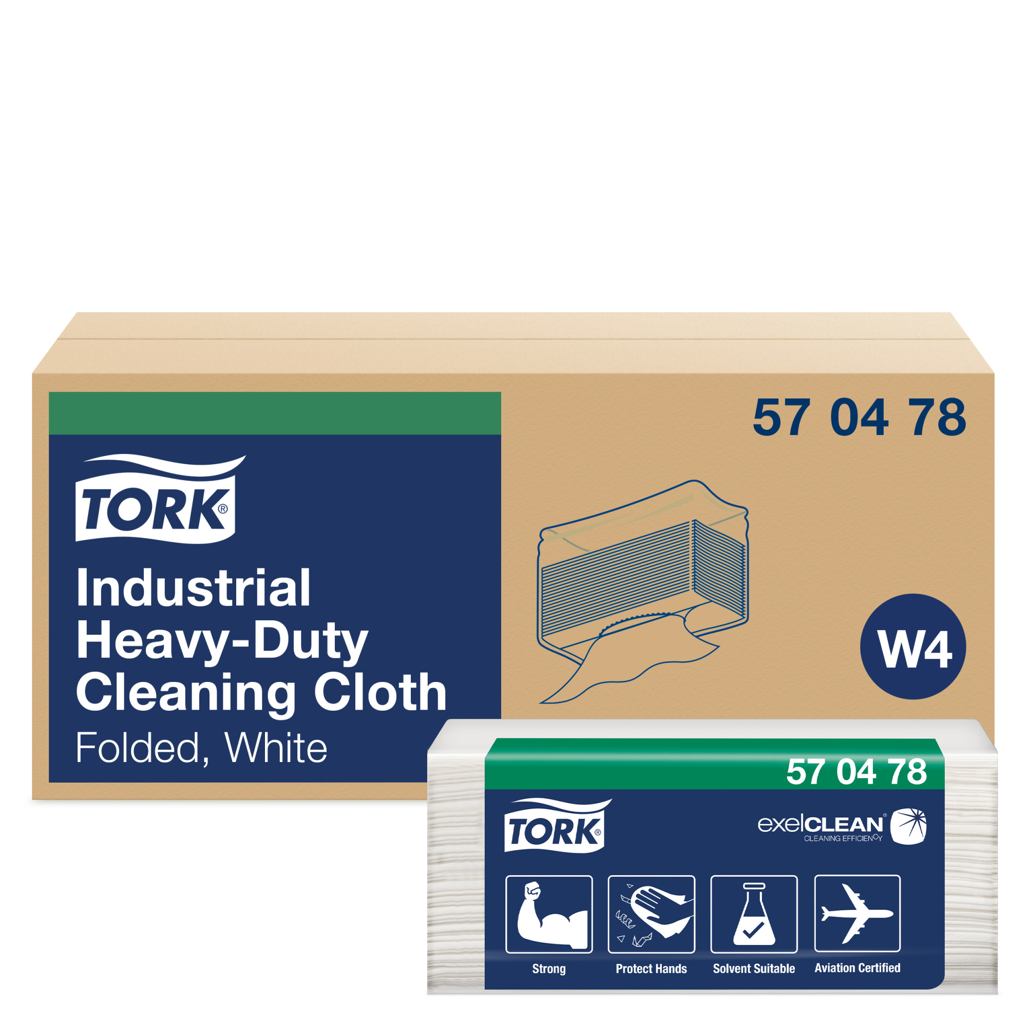 Tork Industrial Heavy-Duty Cleaning Cloth White W4