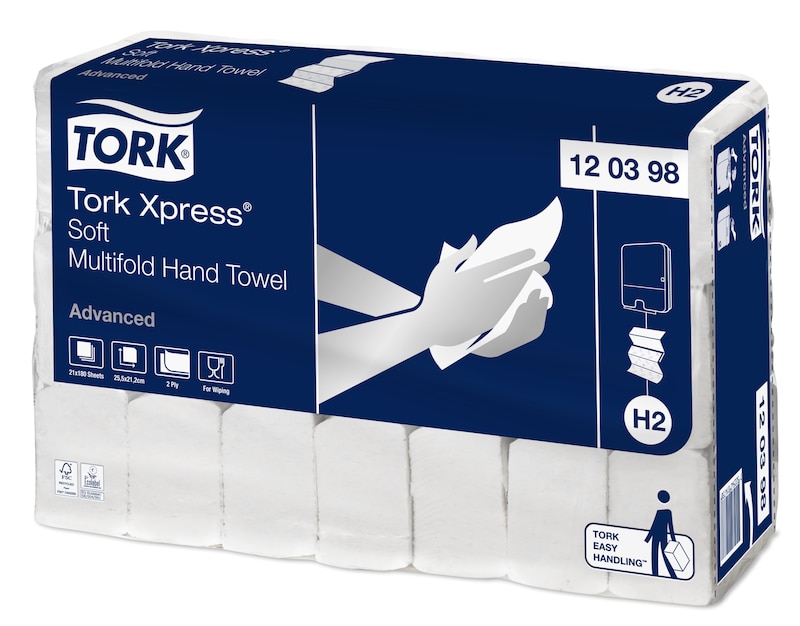 „Tork Xpress® Soft Multifold“ minkšti sulankstyti popieriniai rankšluosčiai
