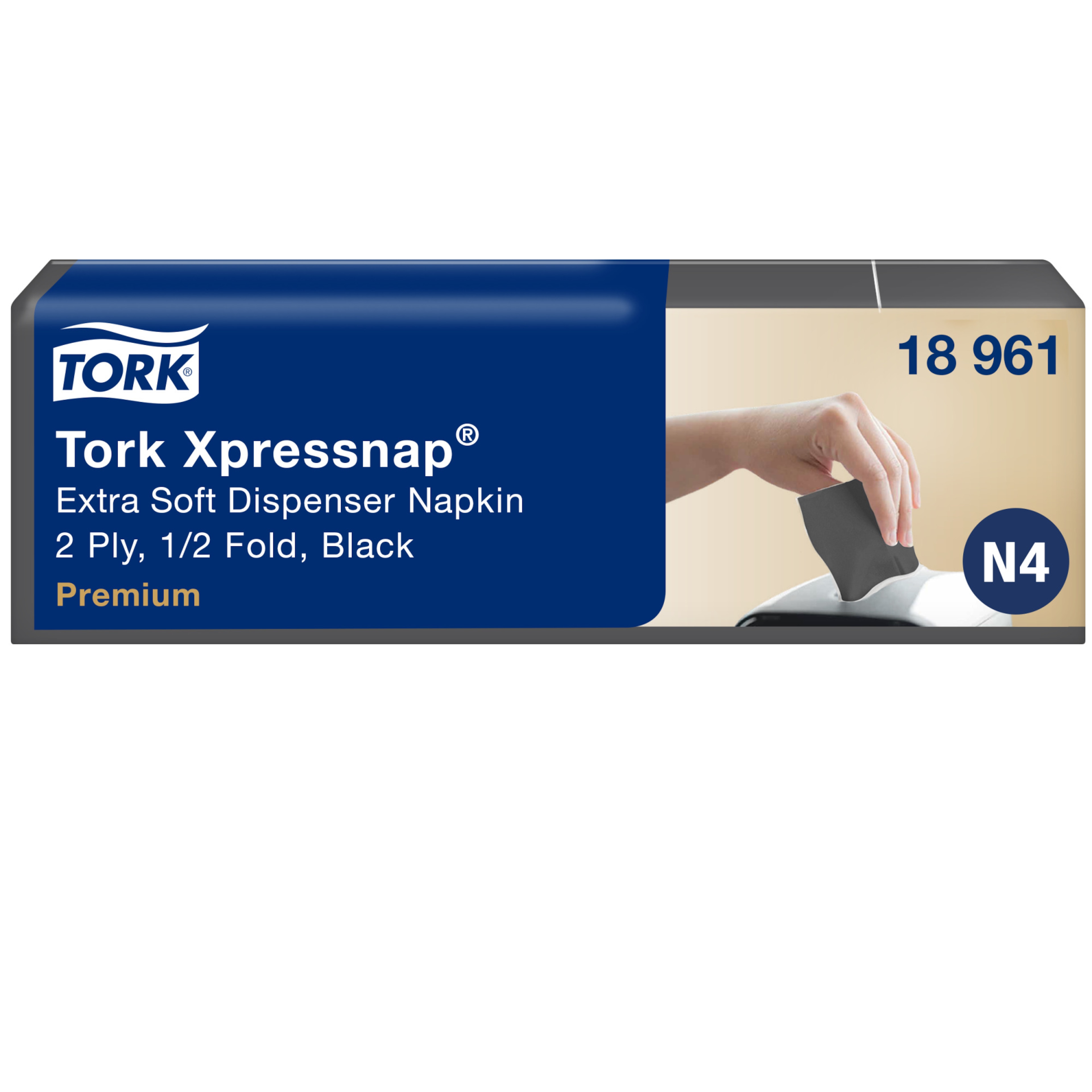 Tork Xpressnap® Black Extra Soft Dispenser Napkin N4
