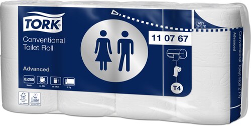 Туалетний папір Tork Advanced у стандартних рулонах — 2 шари