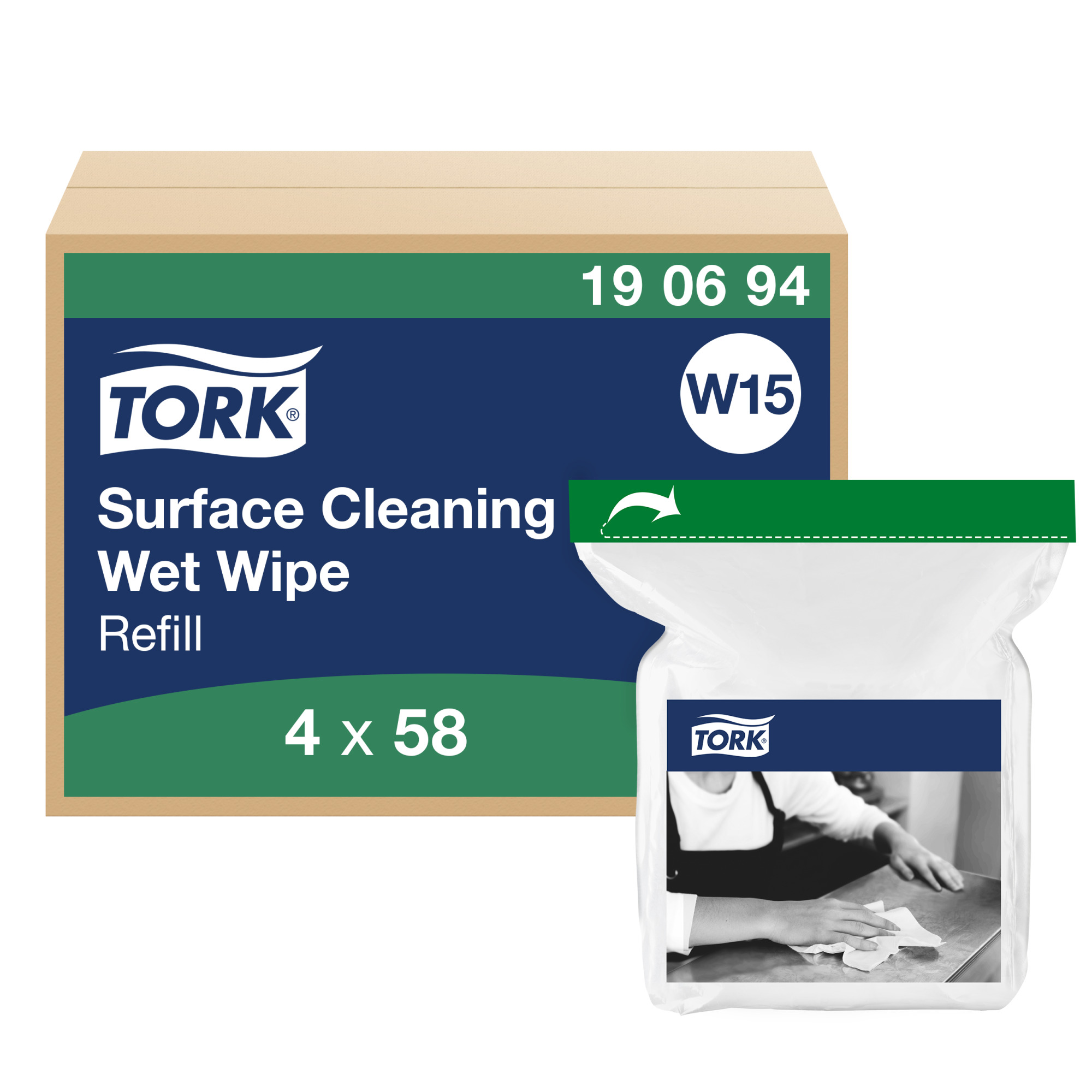 Tork Surface Cleaning Wet Wipes Refill W15