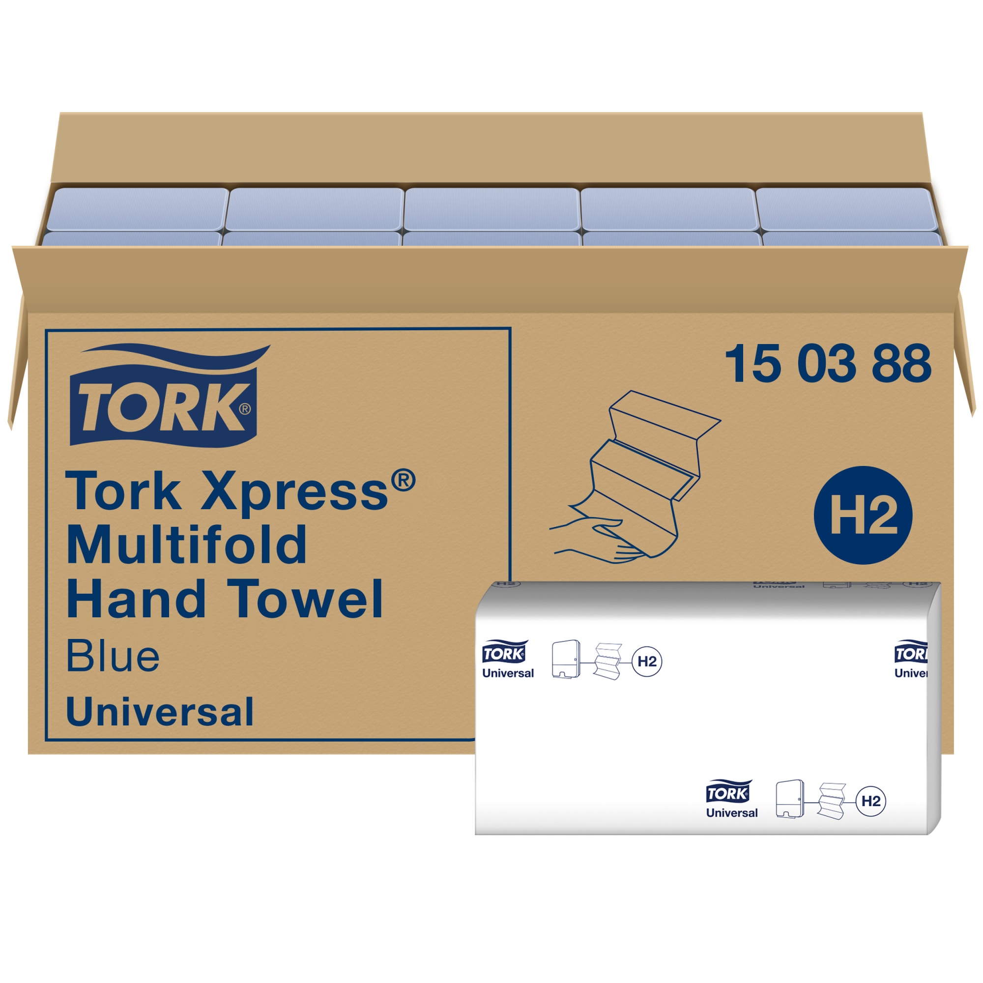 Tork Xpress® Multifold“ mėlyni sulankstyti popieriniai