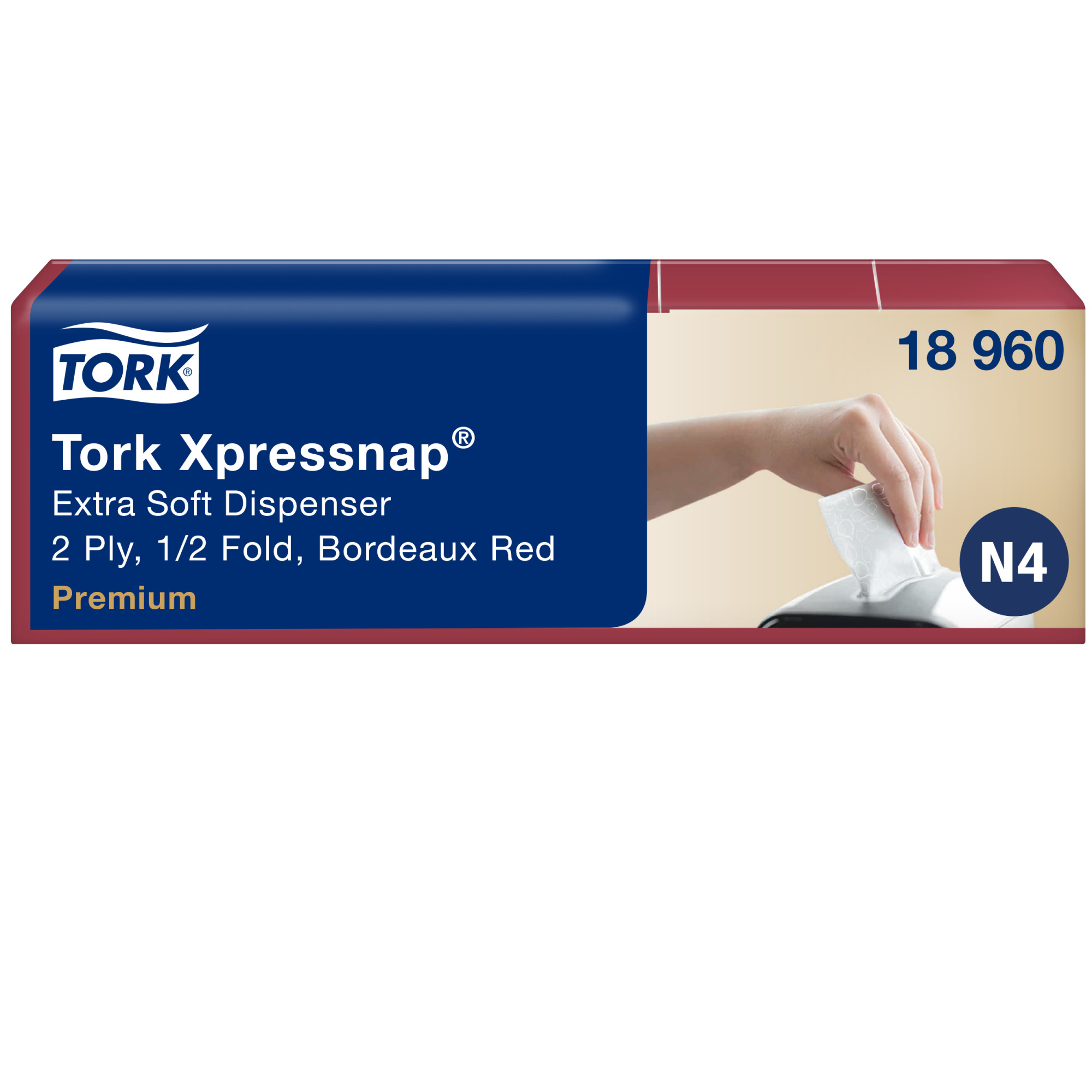 Tork Xpressnap® Extra Soft χαρτοπετσέτα συσκευής Bordeaux