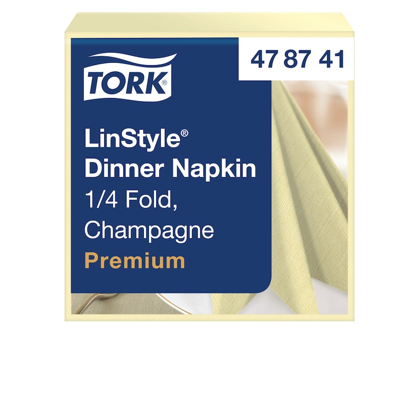 Tork LinStyle® Dinnerserviette Champagner 1/4-Falz Industriell kompostierbar