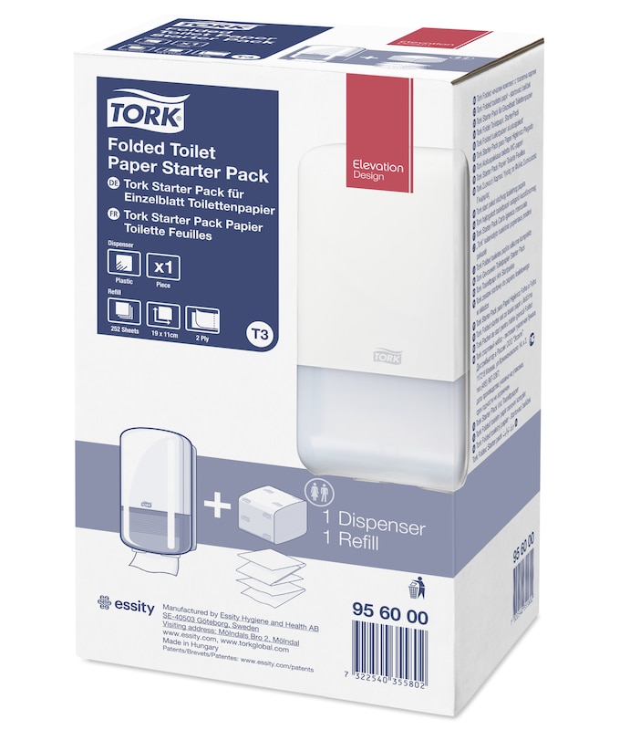 Tork StarterPack-dispenser Toiletpapir Foldet C&C