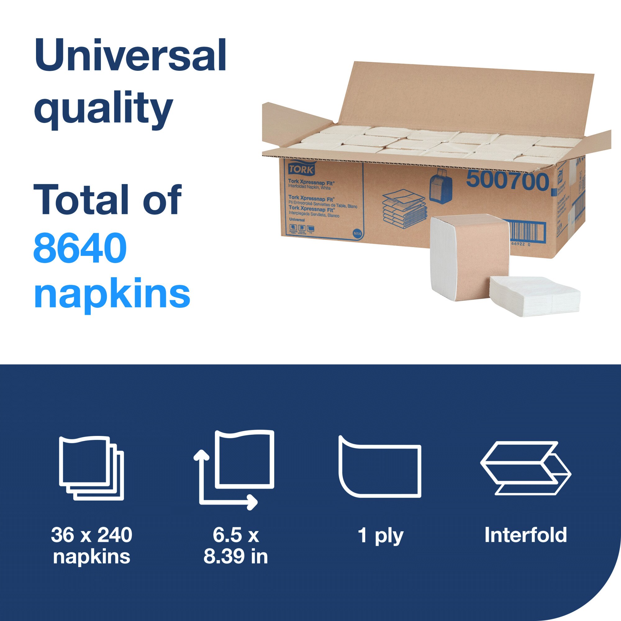 Tork Xpressnap Fit® White Dispenser Napkin N14