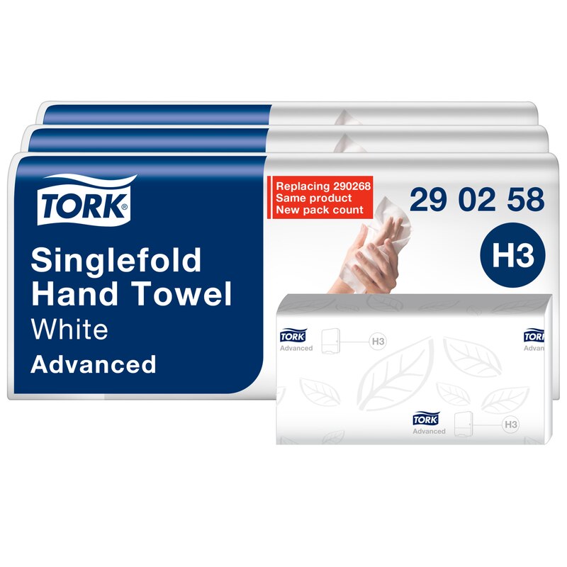 Tork Zickzack Papierhandtücher Advanced H3, weich und reißfest, 2-lagig, weiß