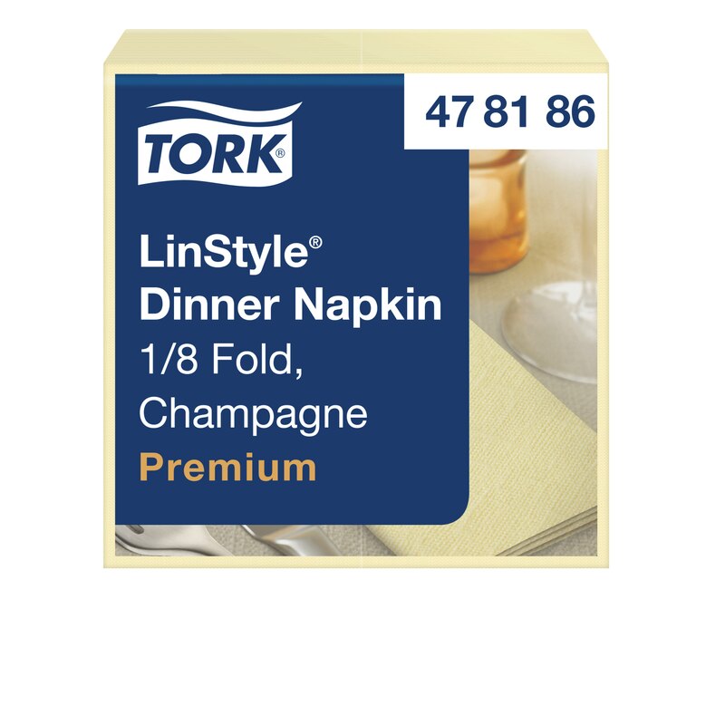 Tork LinStyle® Dinnerserviette Champagner 1/8-Falz Industriell kompostierbar