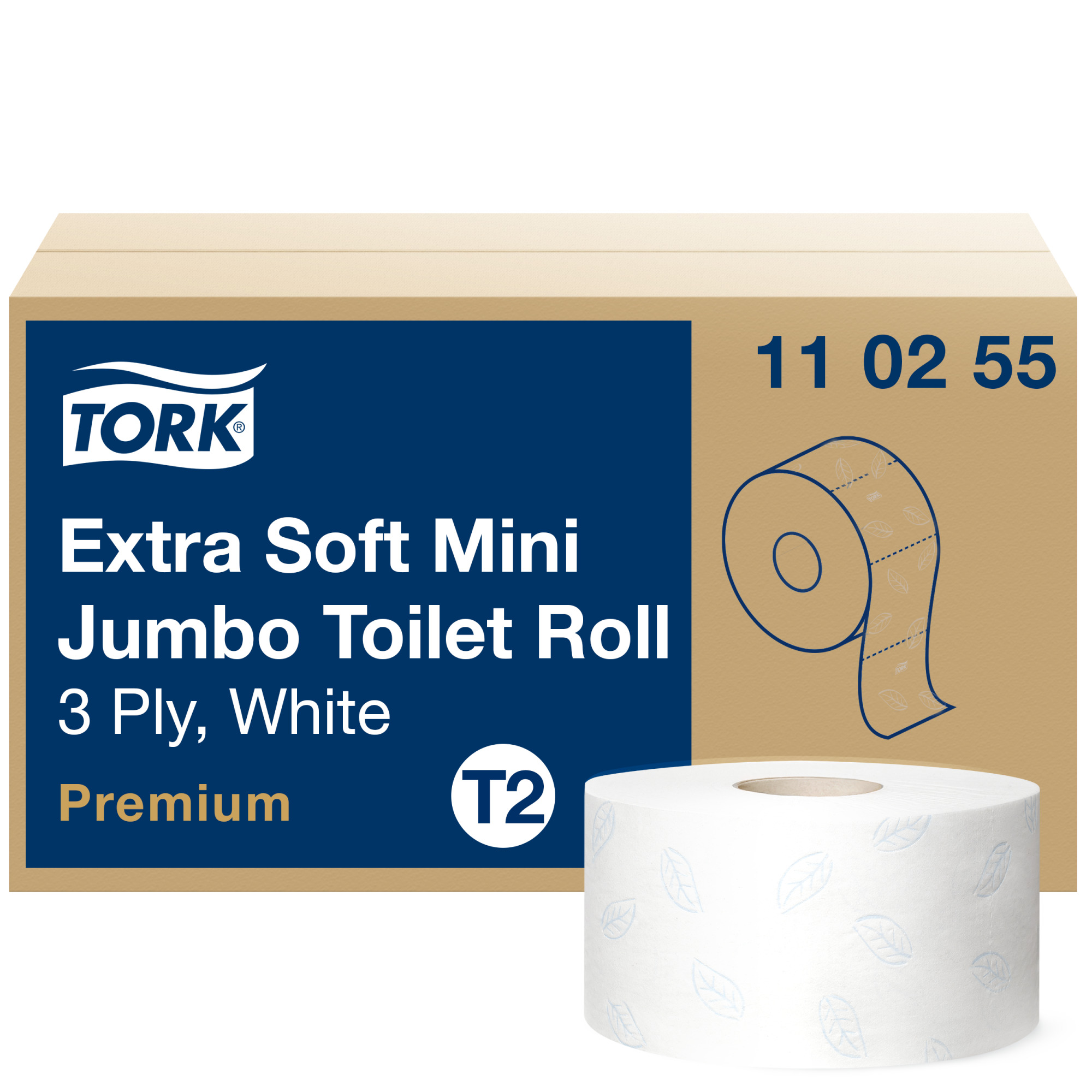 Tork ekstramiękki papier toaletowy w roli mini jumbo, biały, T2