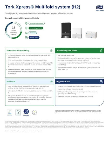 Hållbarhetsrelaterat produktblad