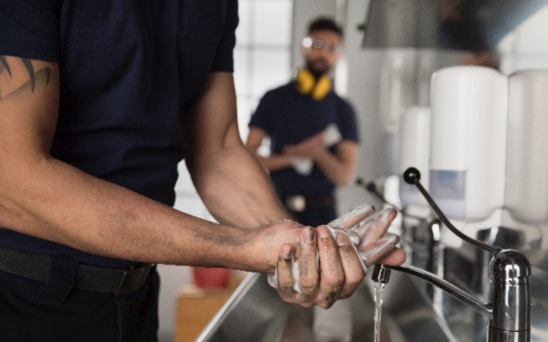 Hand hygiene in a manufacturing environment