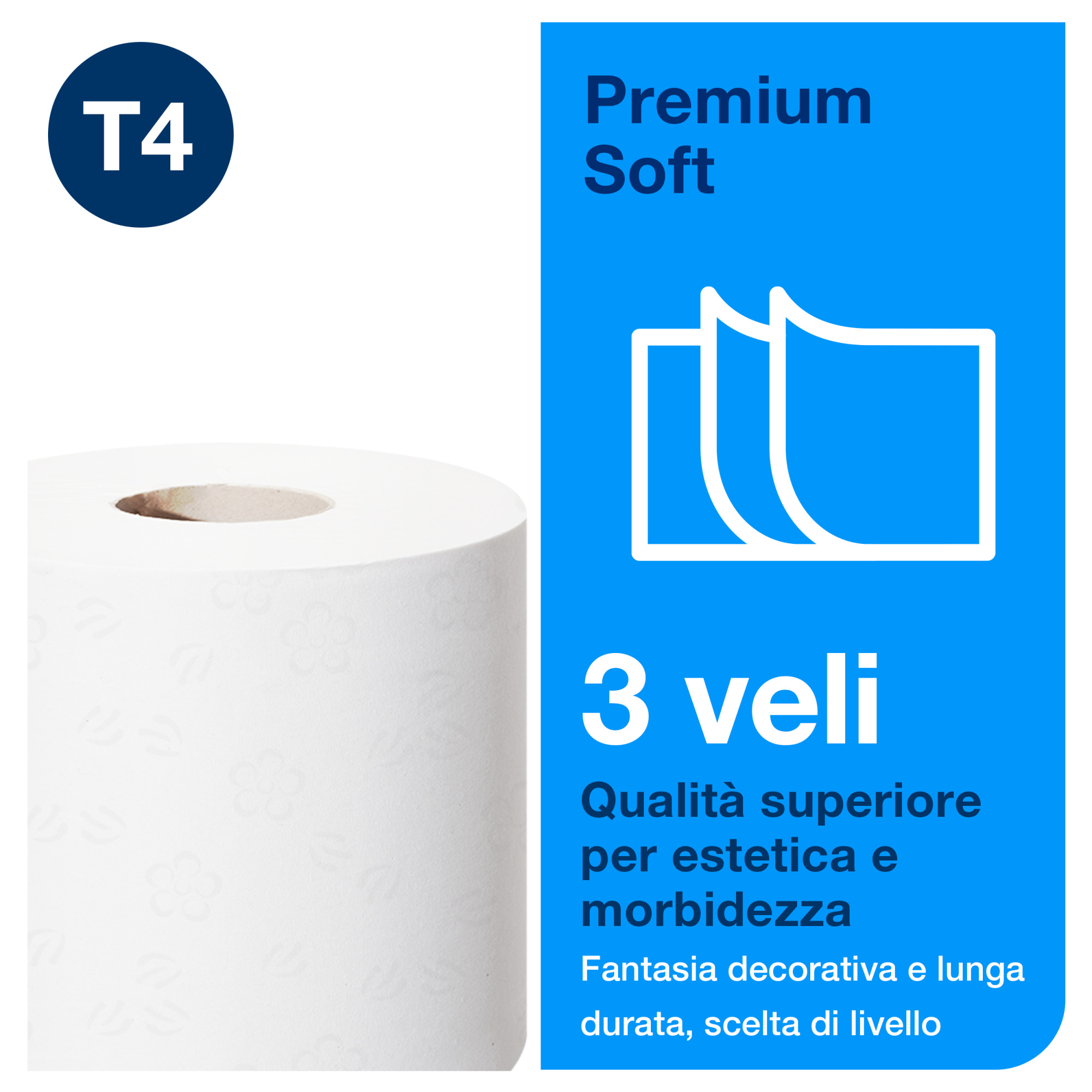 Tork Dispenser Carta Igienica Doppio Rotolo - Sistema T4, Design Elevation, Bianco, Per Bagni Pubblici - Foto 2