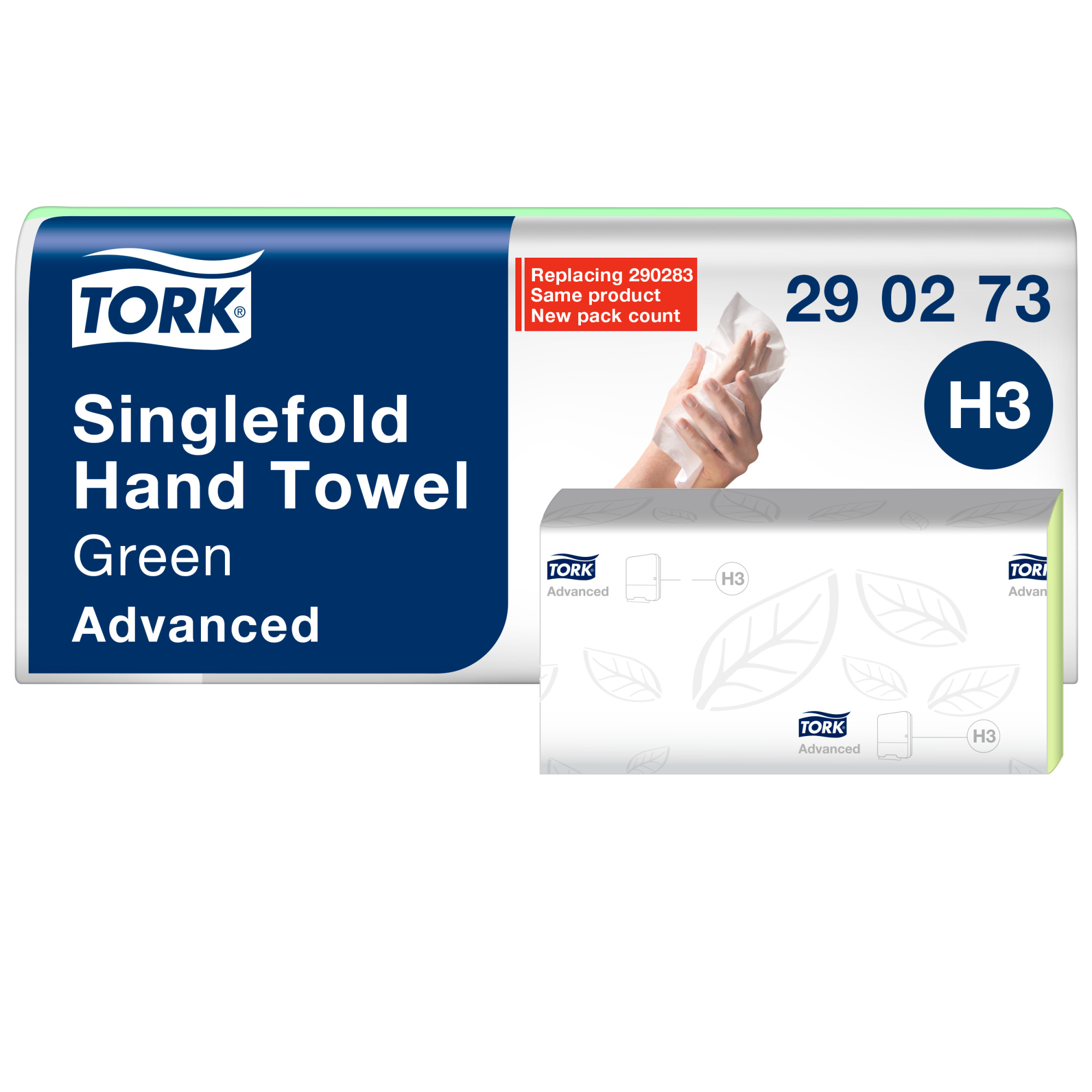 Tork Zickzack Papierhandtücher Advanced H3, weich und reißfest, 2-lagig, grün