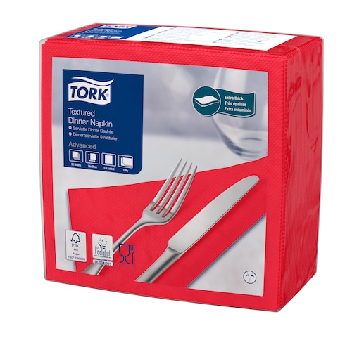 Tork Tovagliolo Dinner goffrato rosso