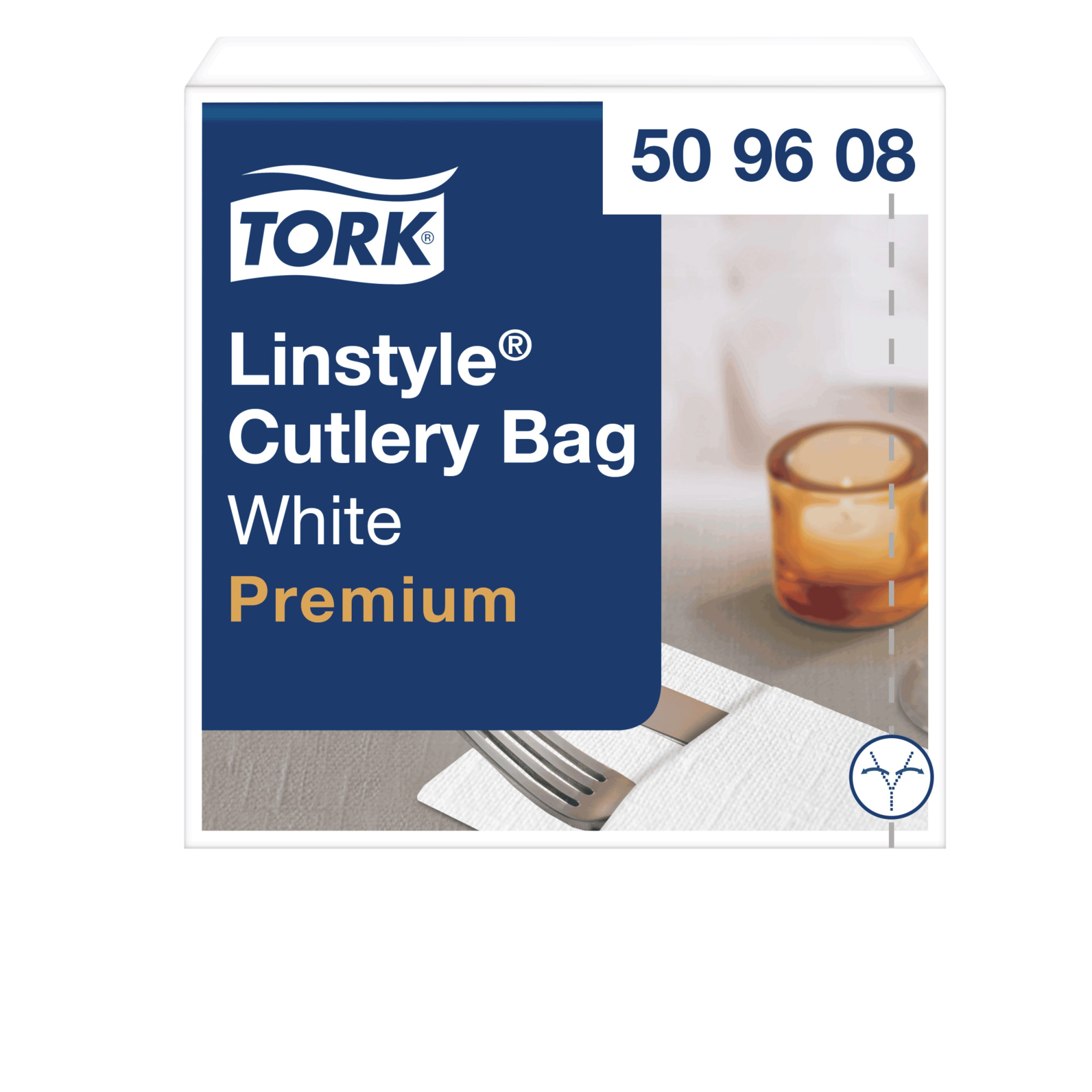 Tork LinStyle® White Cutlery Bag Napkin