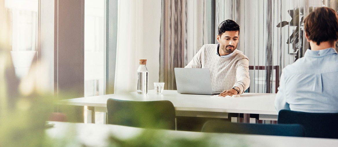 A person working in the office