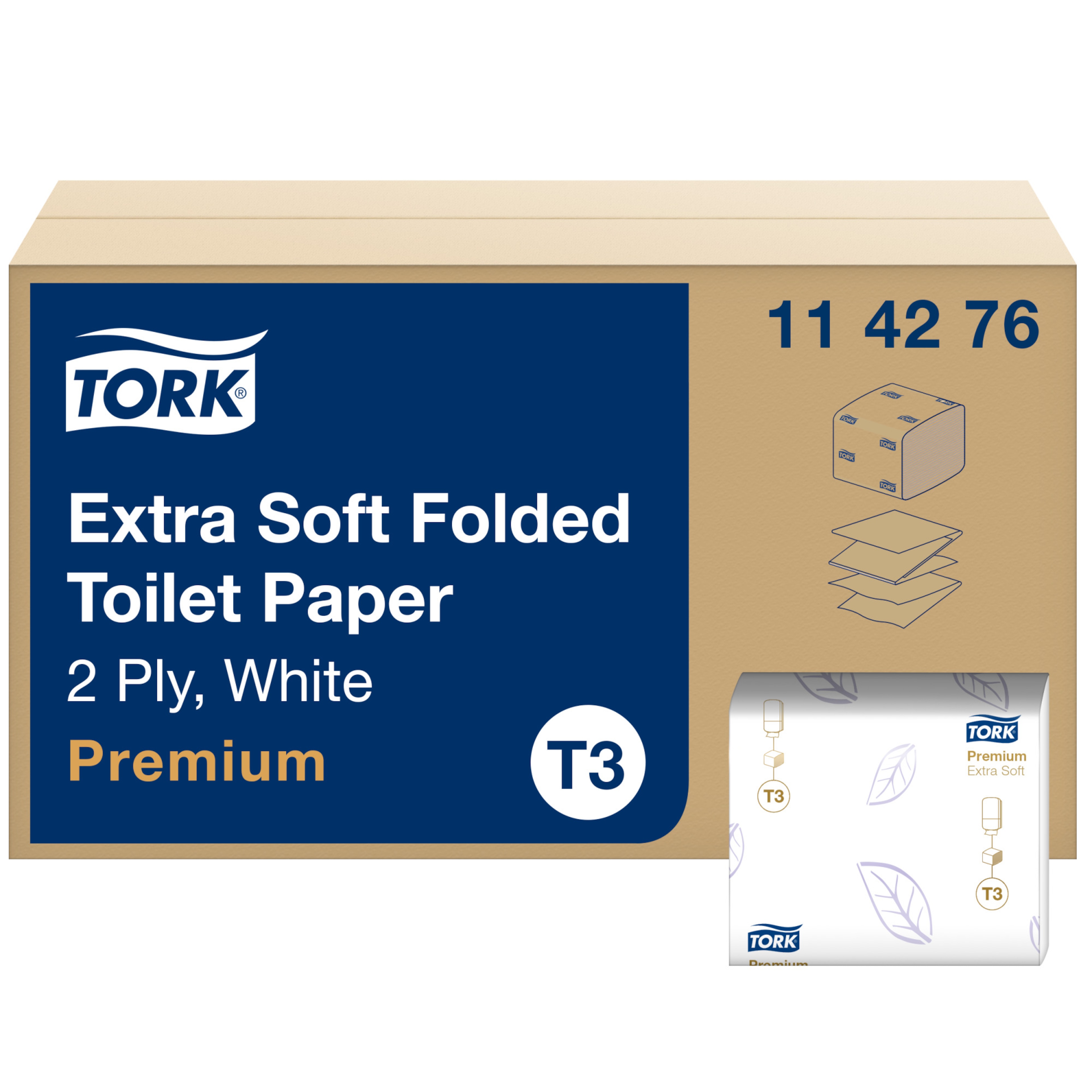 Tork Extra Soft eriti pehme volditud valge tualettpaber T3