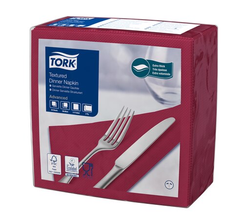 Tork Tovagliolo Dinner goffrato bordeaux