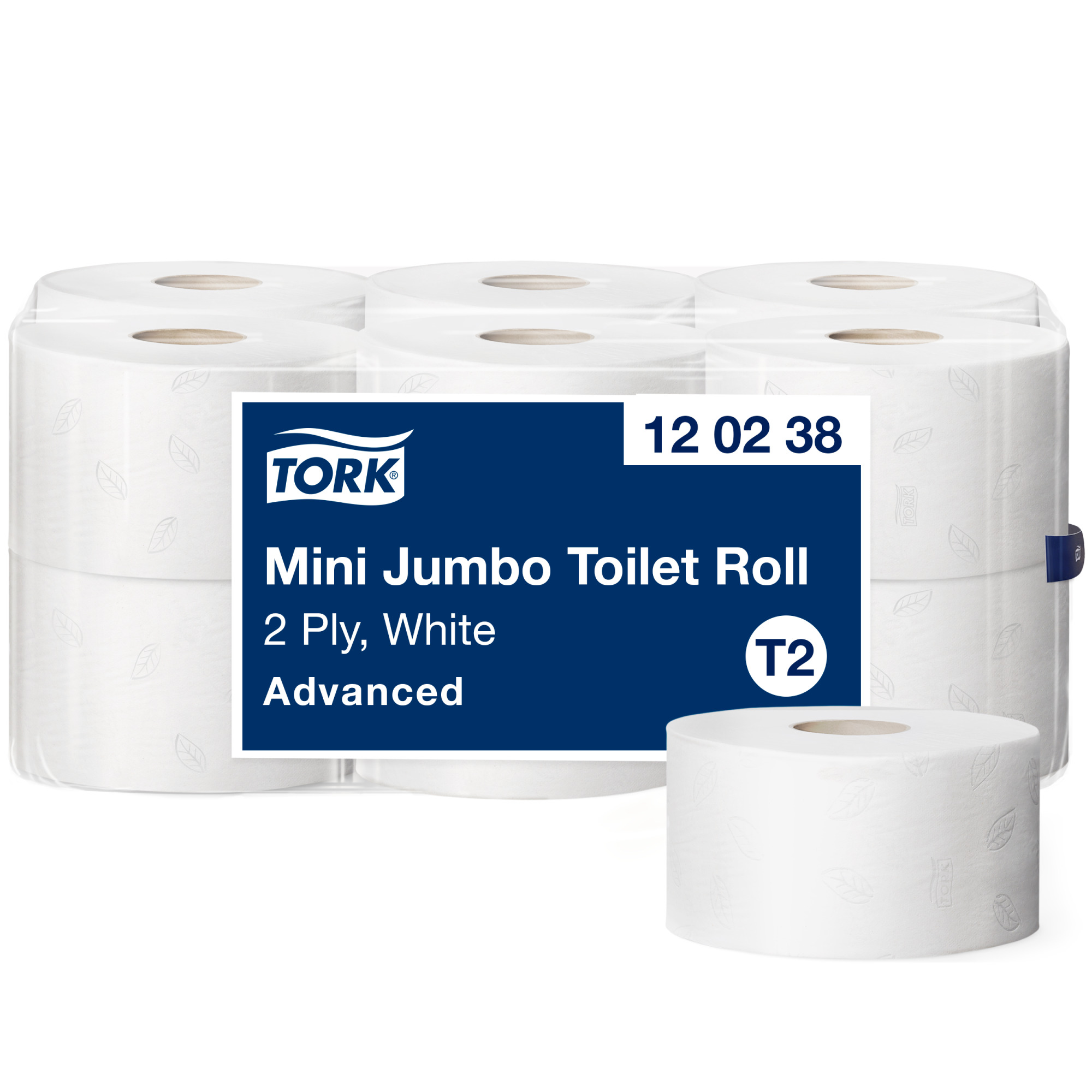 Tork Mini Jumbo Toilet Paper Roll White T2