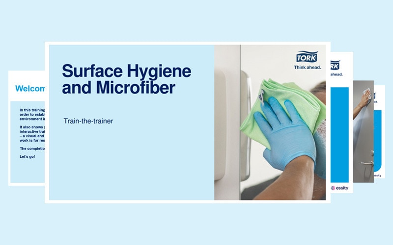 Diapositiva de Powerpoint con viñeta sobre la importancia de la limpieza en los hospitales
