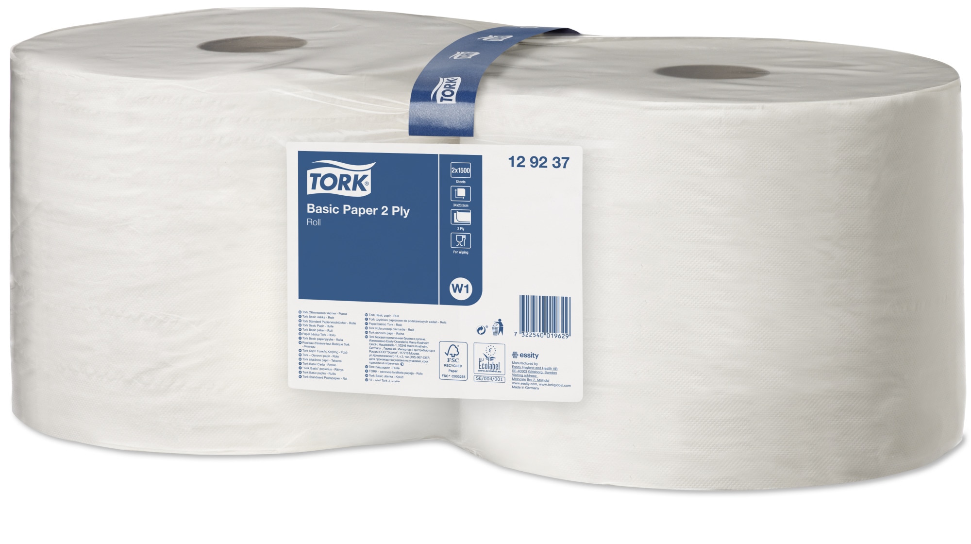 Tork Basic Paper 2 Ply | 129237 | Wipers and cloths | Refill | Tork UK