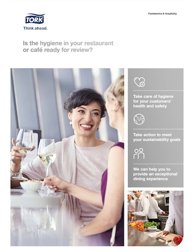 Front page of Tork Foodservice and hospitality brochure
