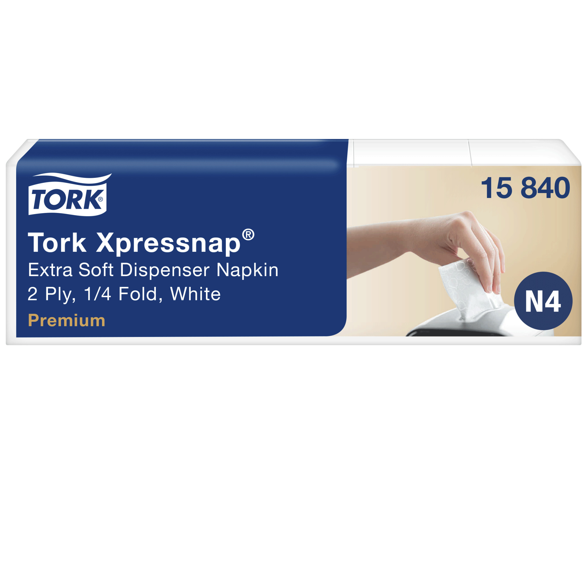 Tork Xpressnap® White Extra Soft Dispenser Napkin N4