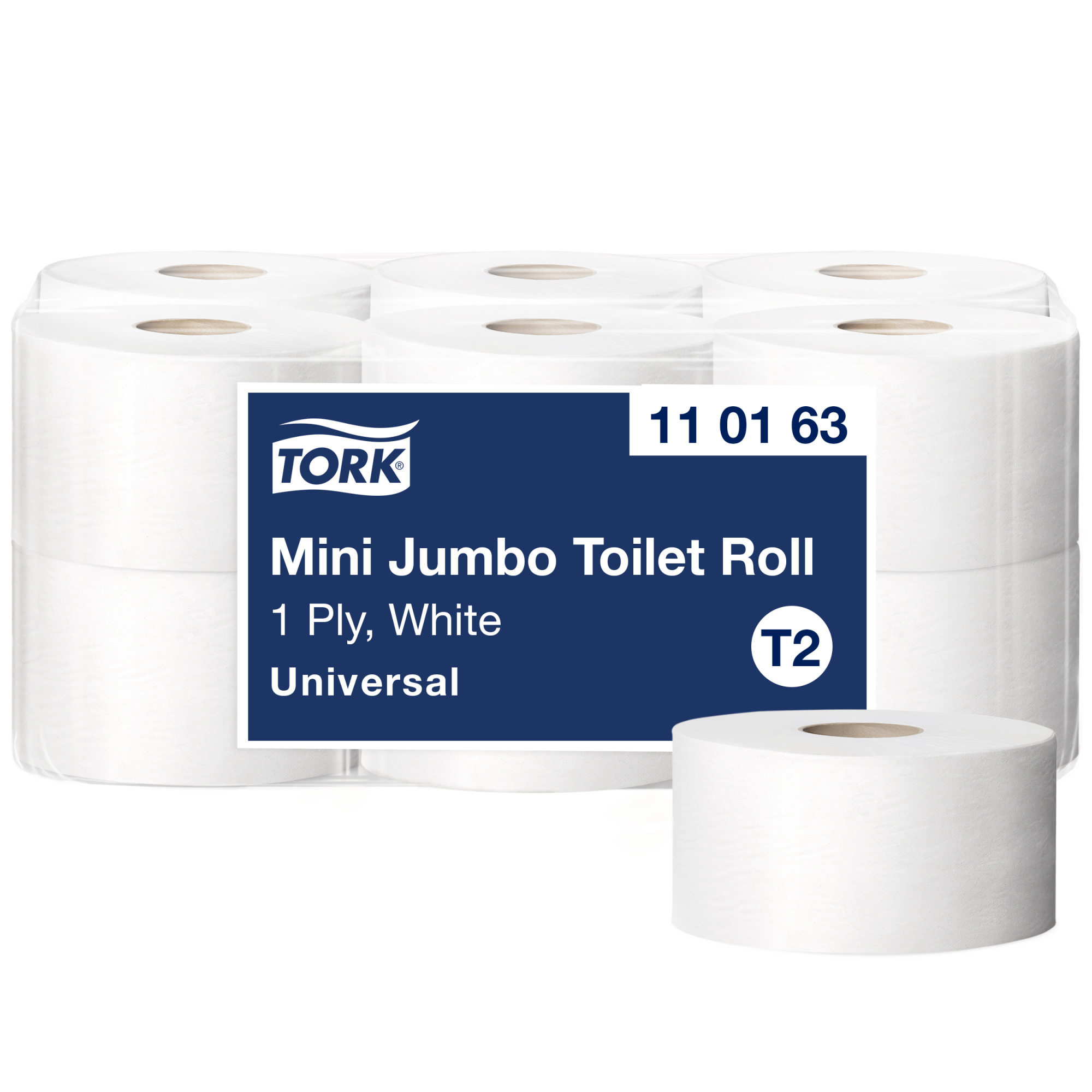 Tork Mini Jumbo Toilet Paper Roll White T2